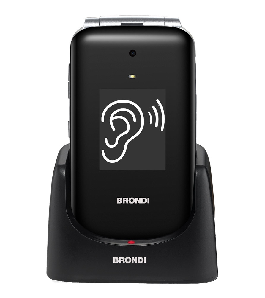 Brondi Amico SuperVoce – Cellulare a Conchiglia – Nero