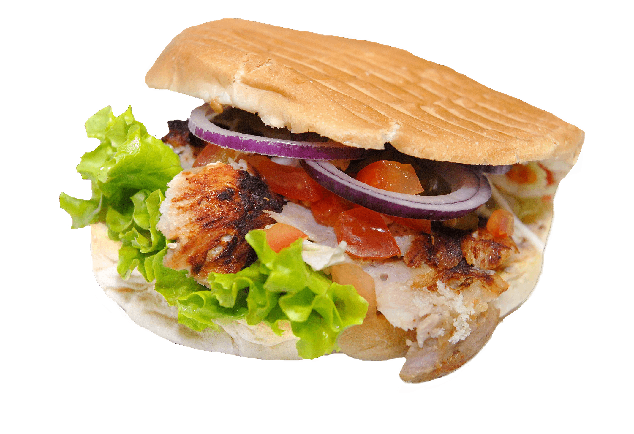 Mėsainis su kebabo mėsa