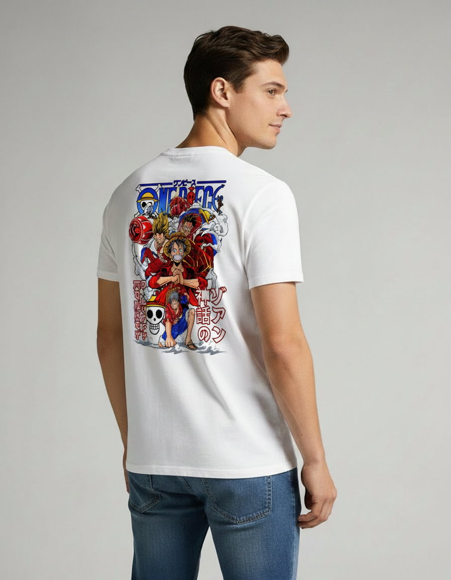Anime Pirate Crew Back Print T-Shirt