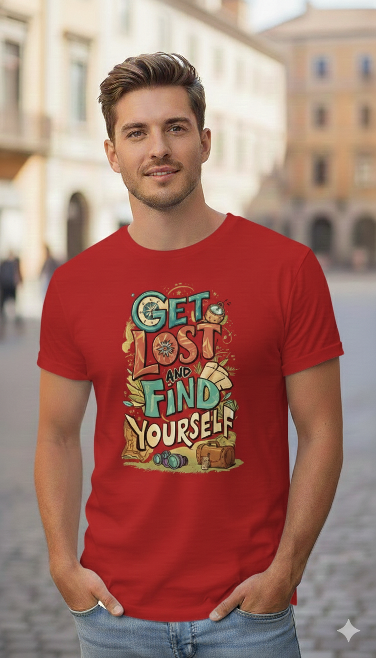 Get Lost & Find Yourself – Graphic Cotton T-Shirt
