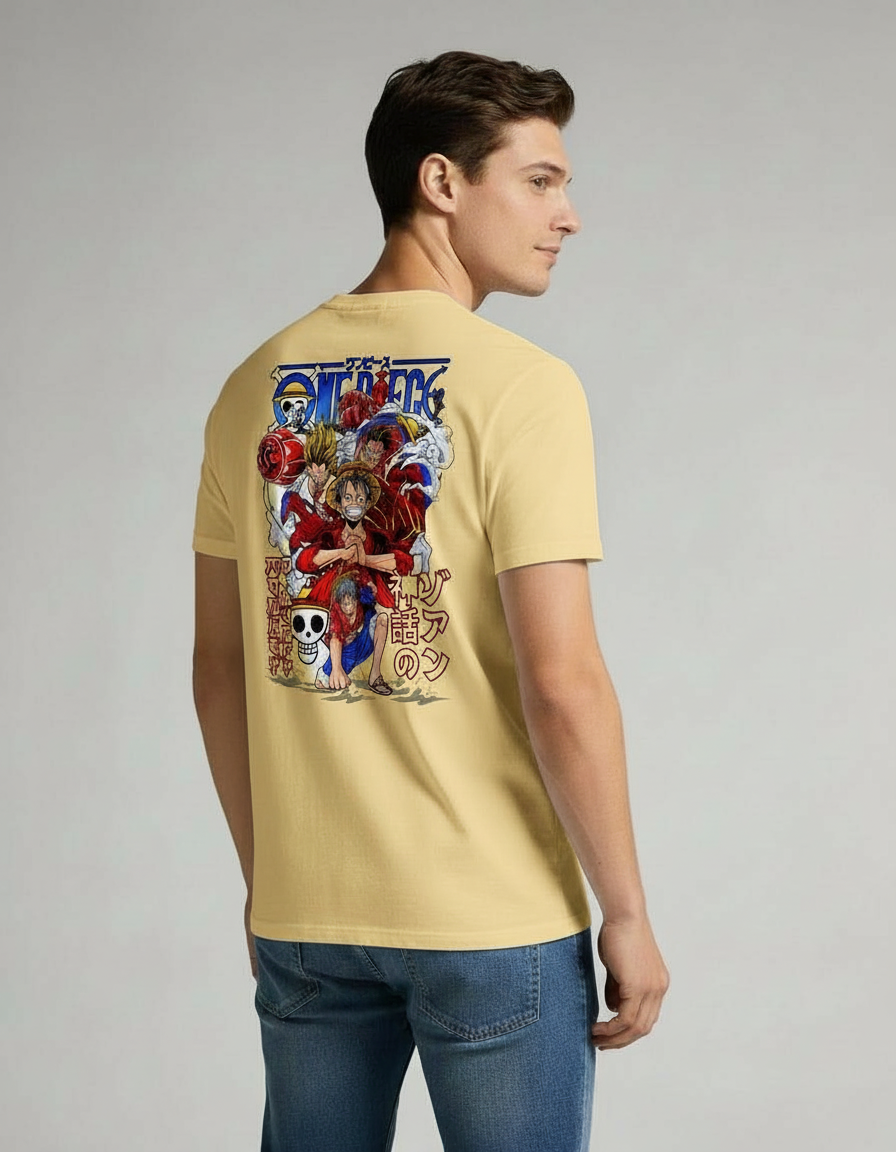 Anime Pirate Crew Back Print T-Shirt