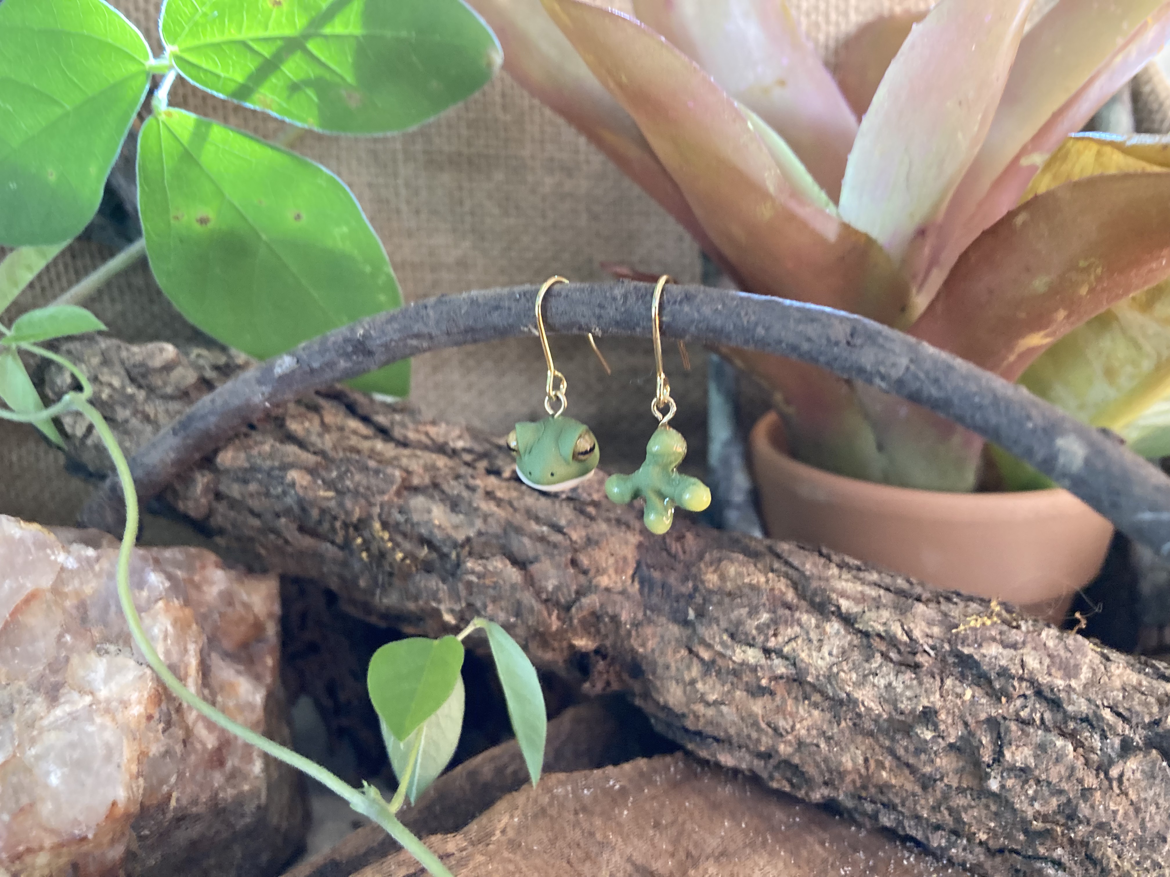 Frog Head and Hand Earrings