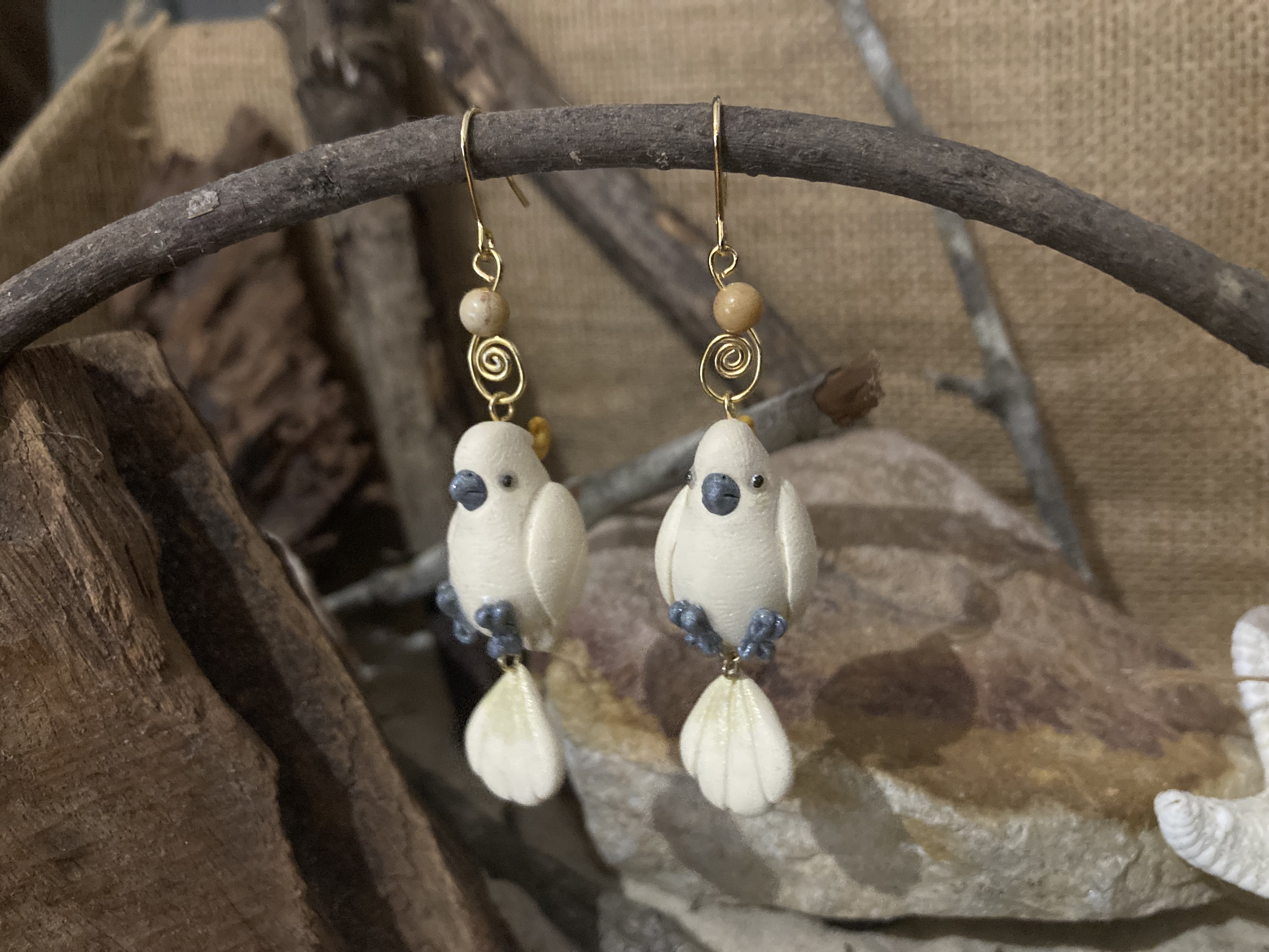 Sulphur crested Cockatoo Earrings