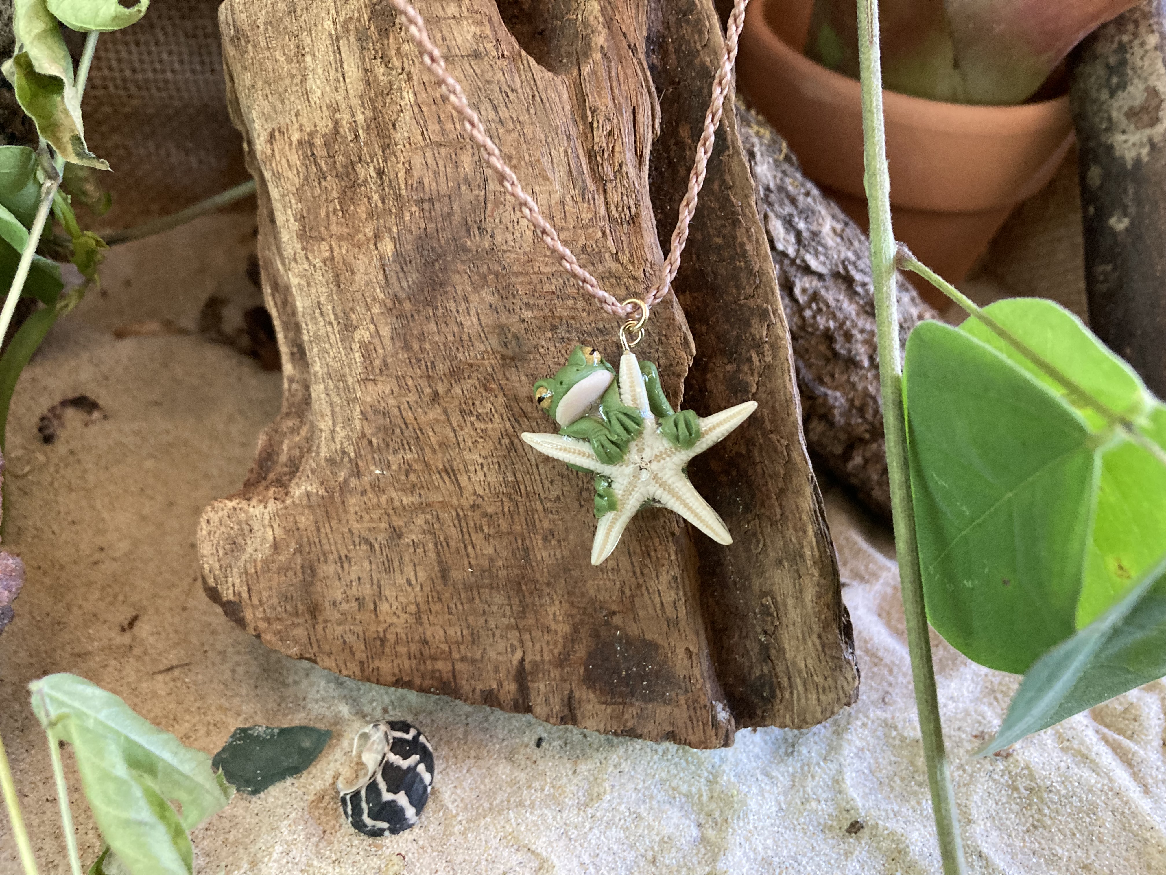 Frog on Starfish Necklace