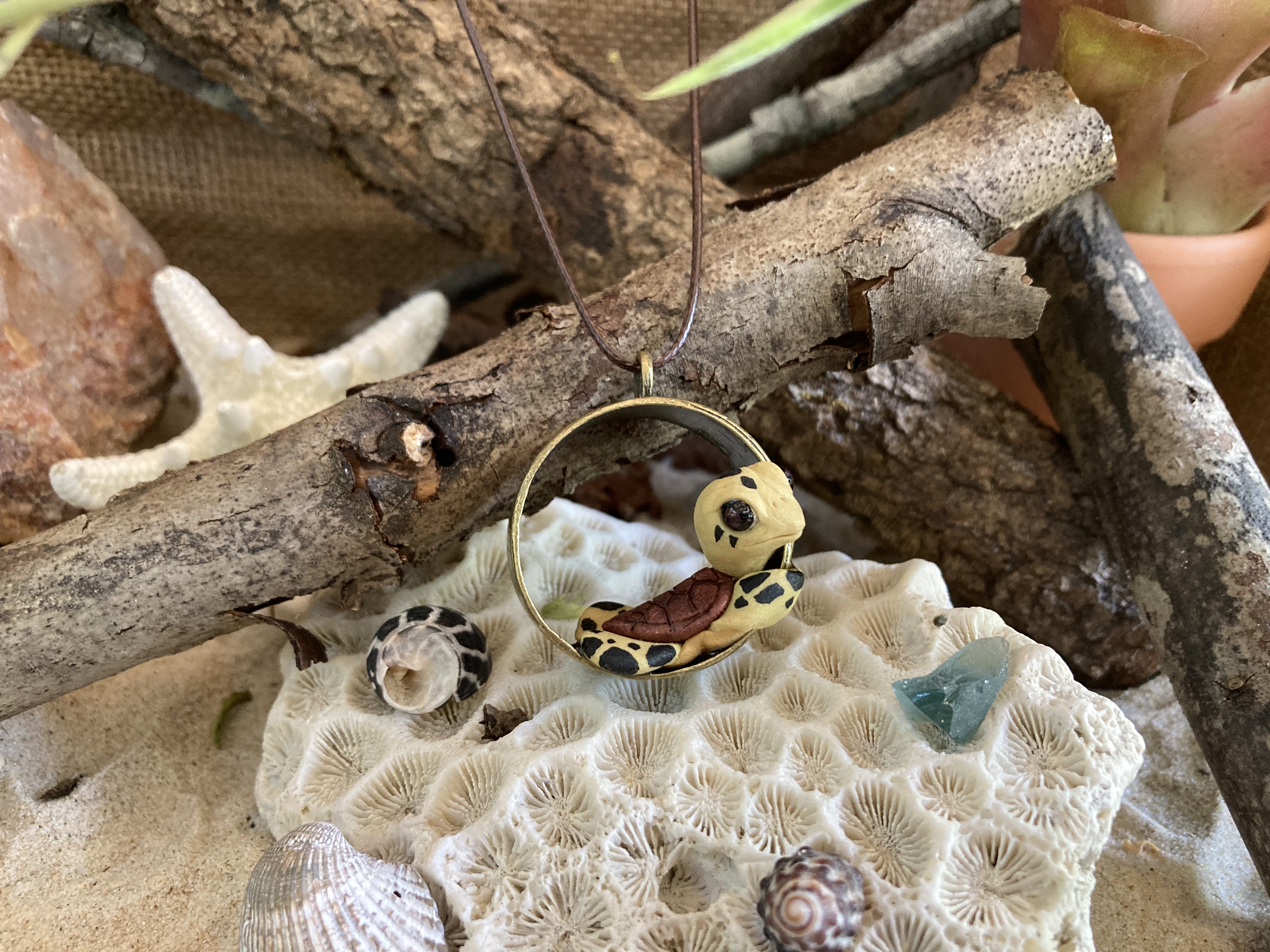 Green Sea Turtle Pendant Necklace