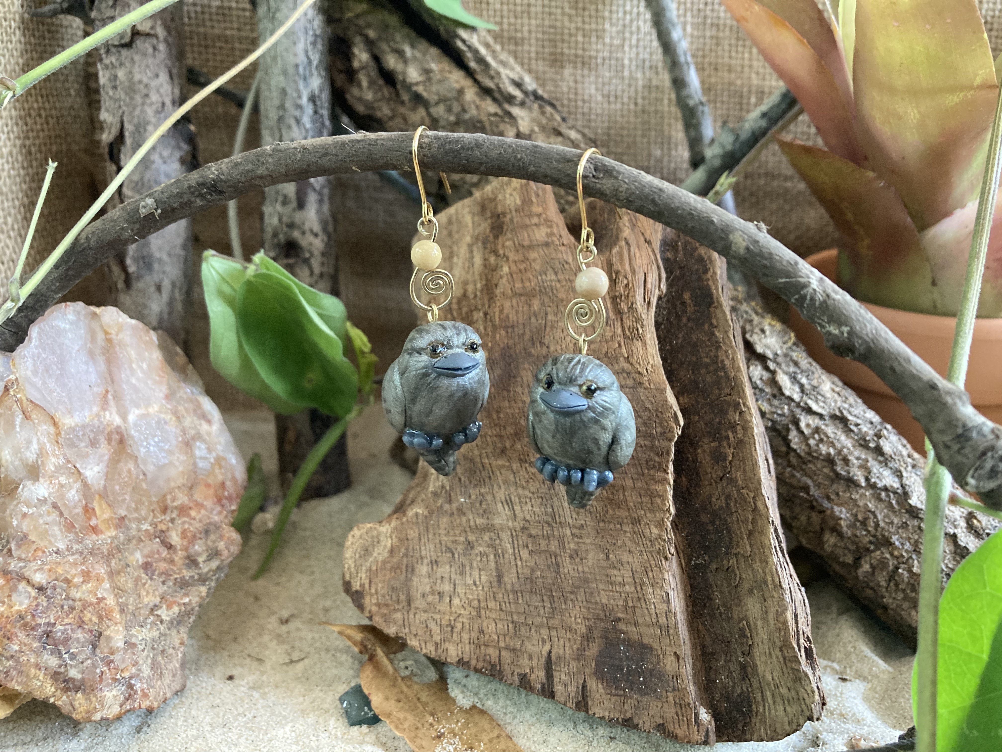 Tawny Frogmouth Earrings
