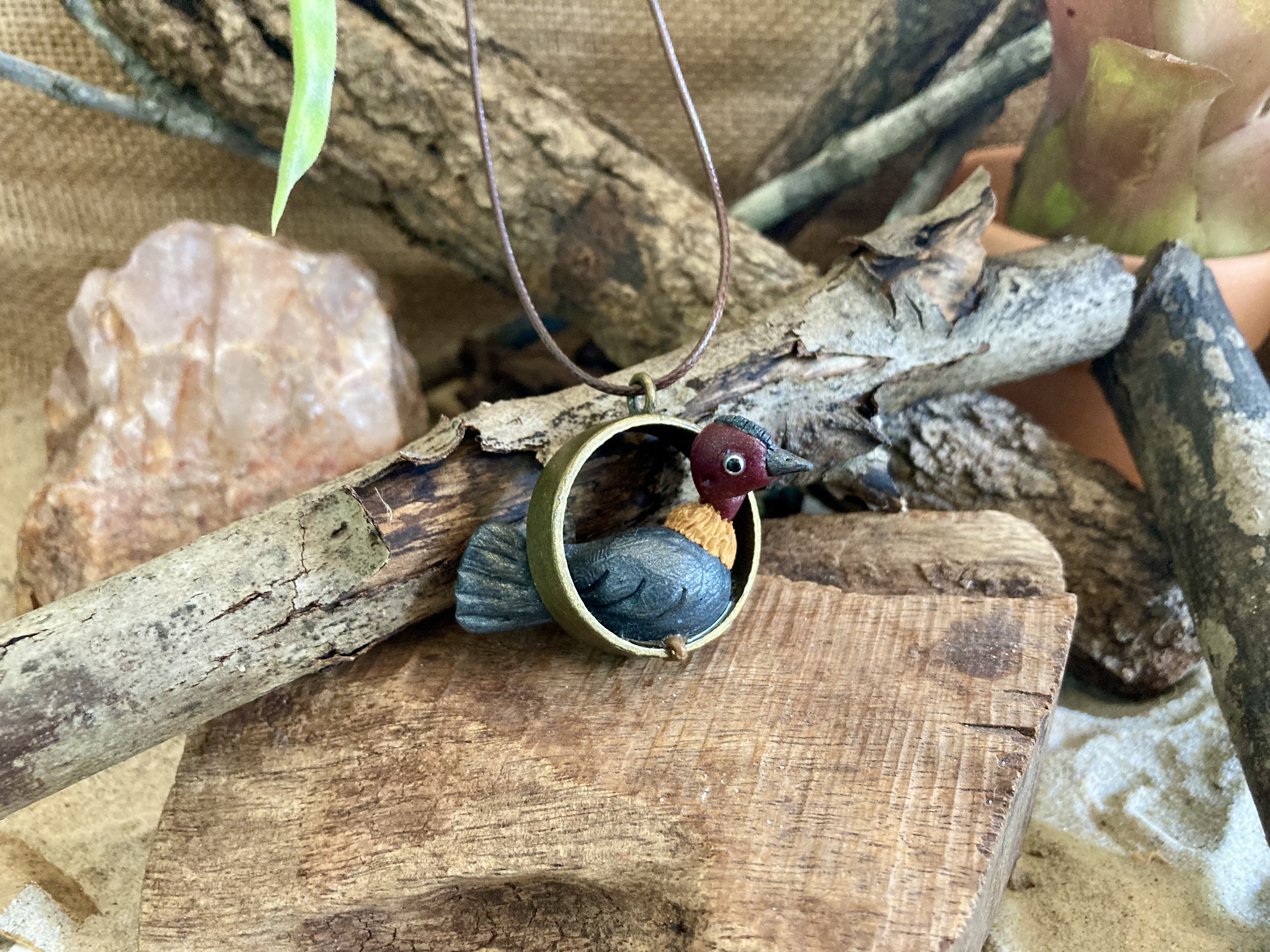 Brush Turkey Pendant Necklace