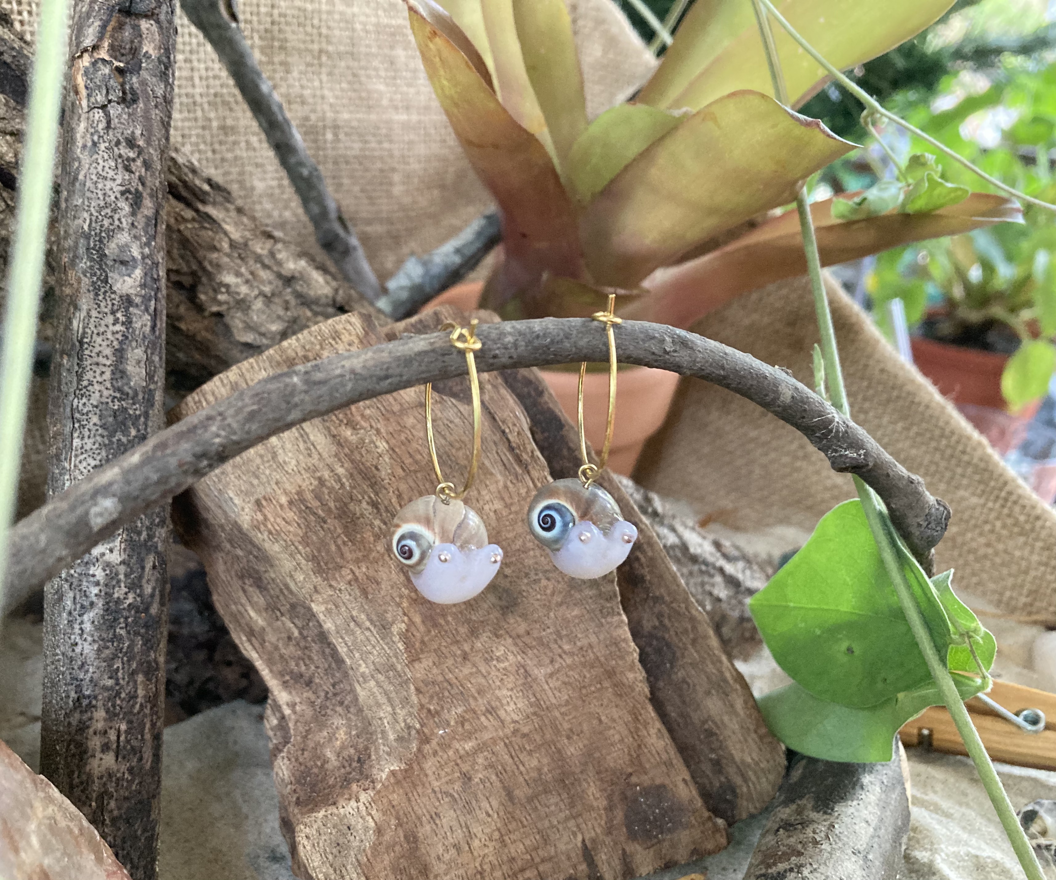 Snail Hoop Earrings