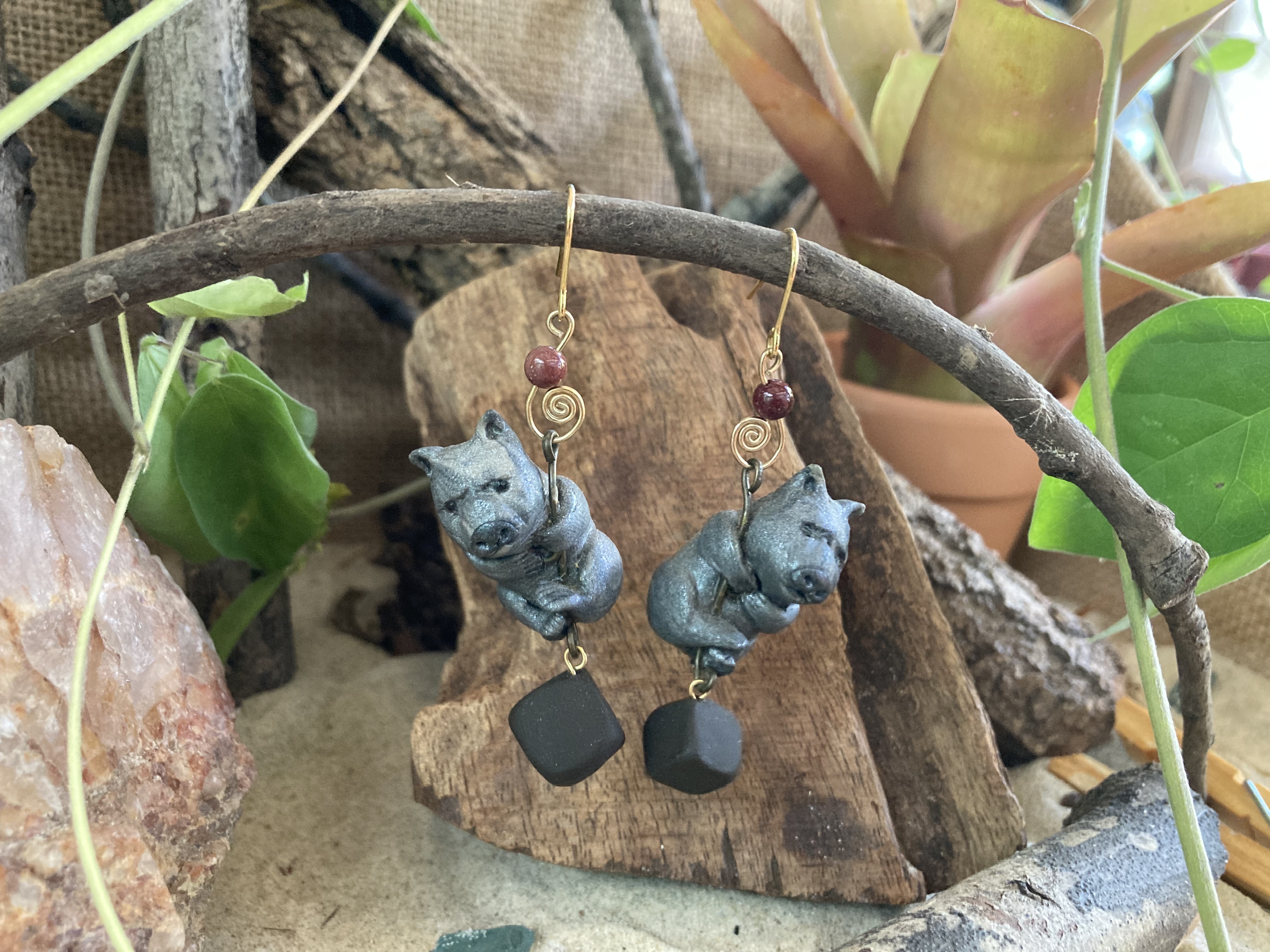Hairy Nosed Wombat Earrings