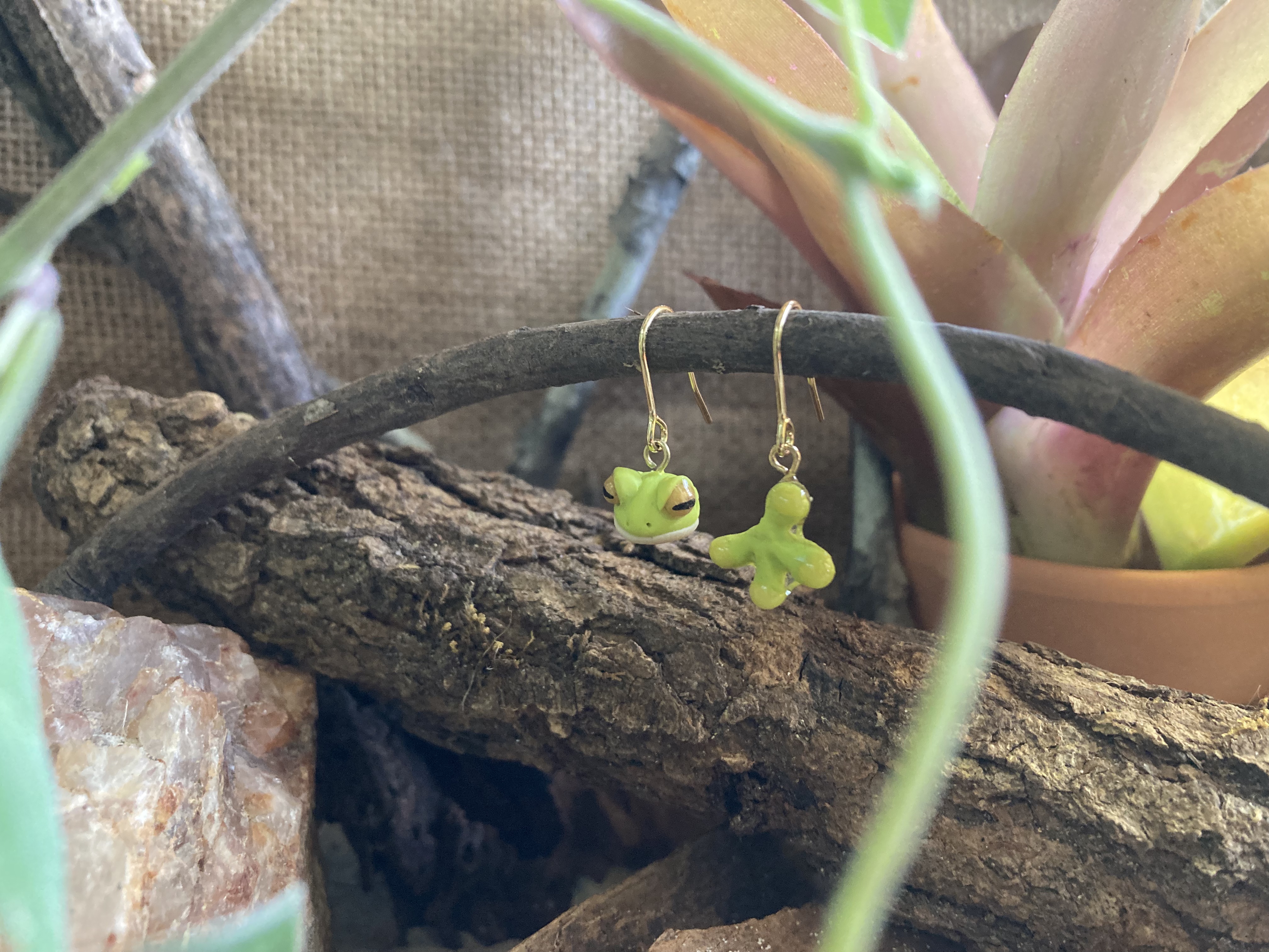 Frog Head and Hand Earrings