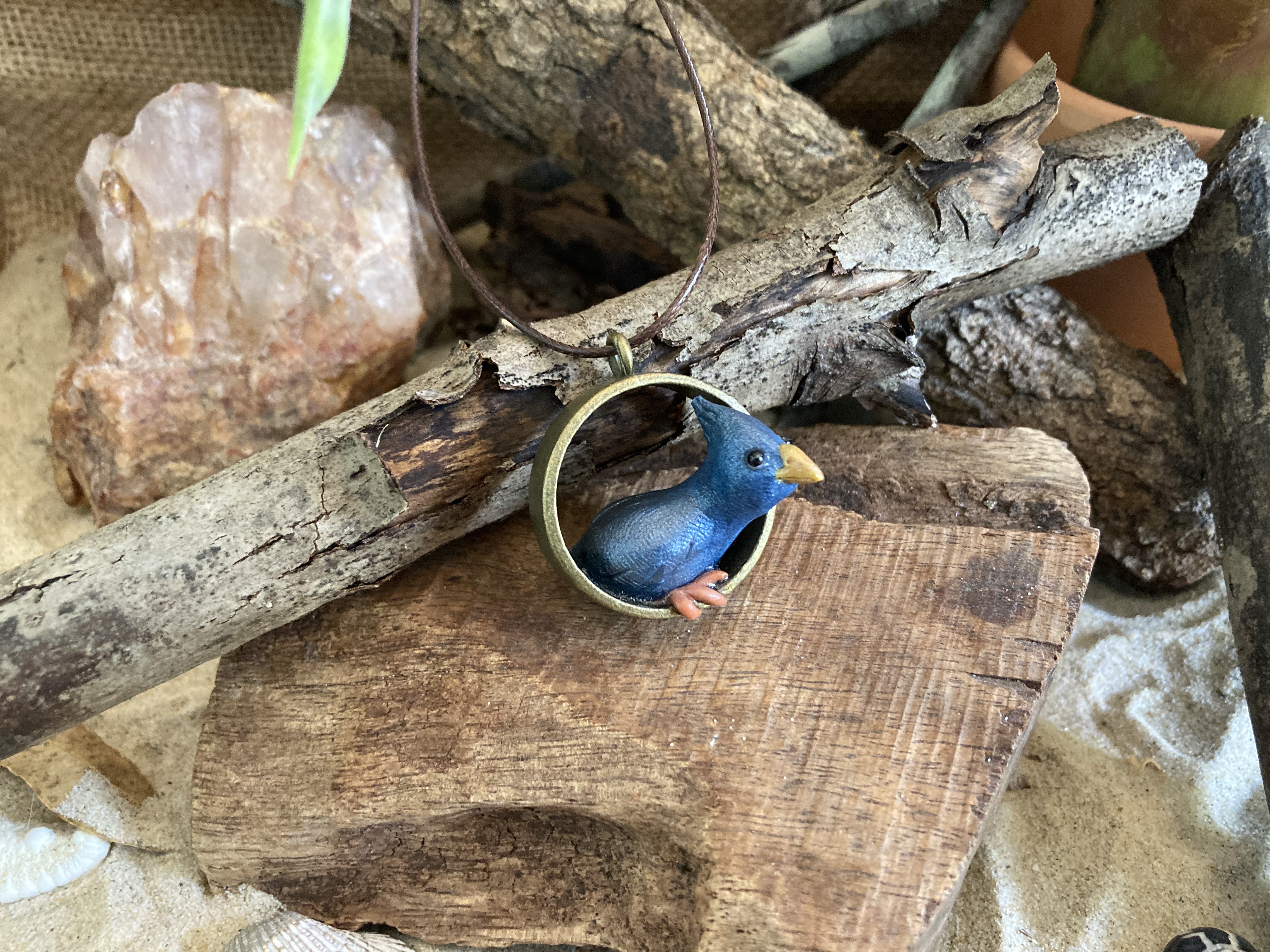 Orange Footed Scrubfowl Pendant Necklace