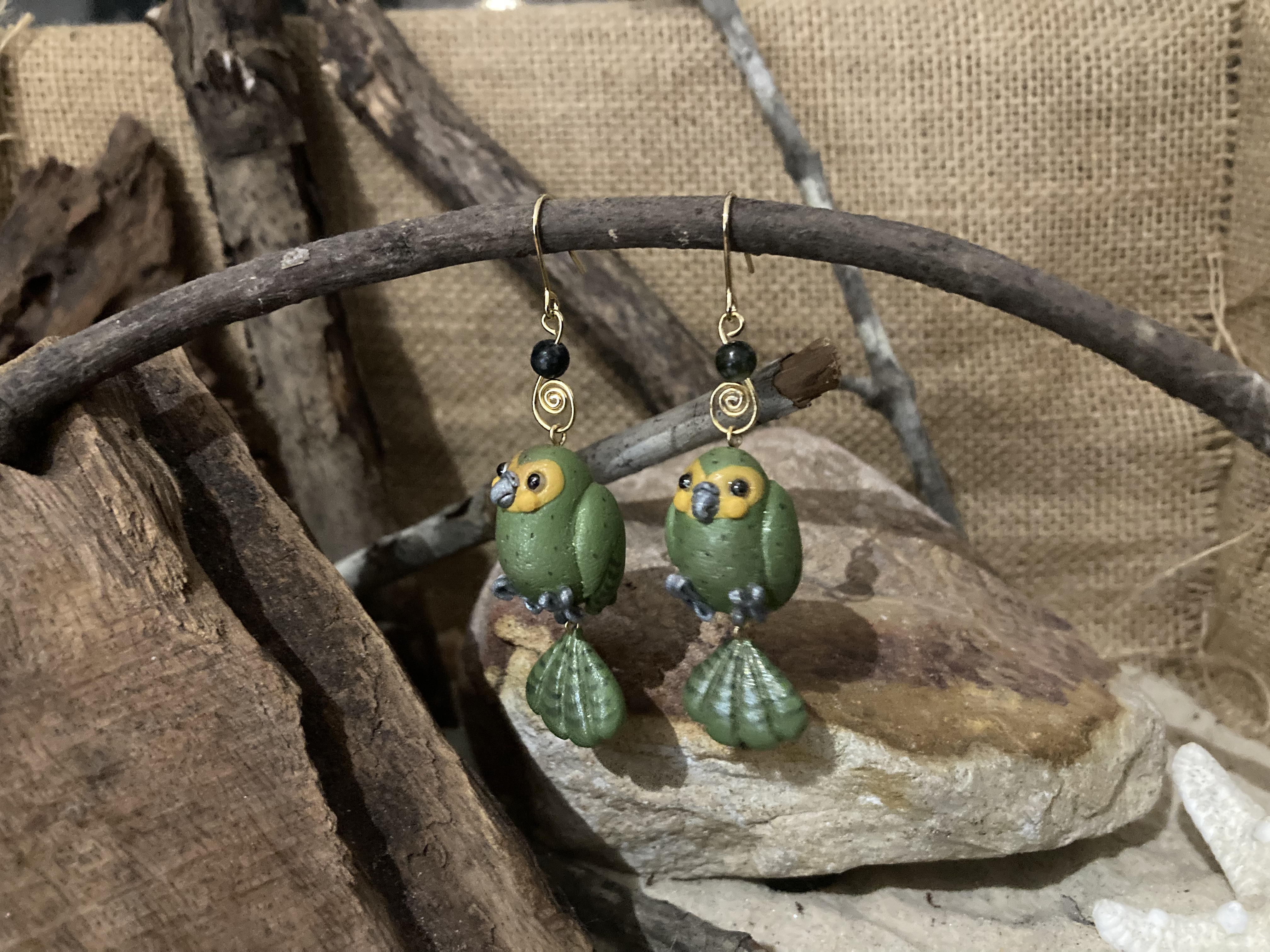 Kakapo Earrings