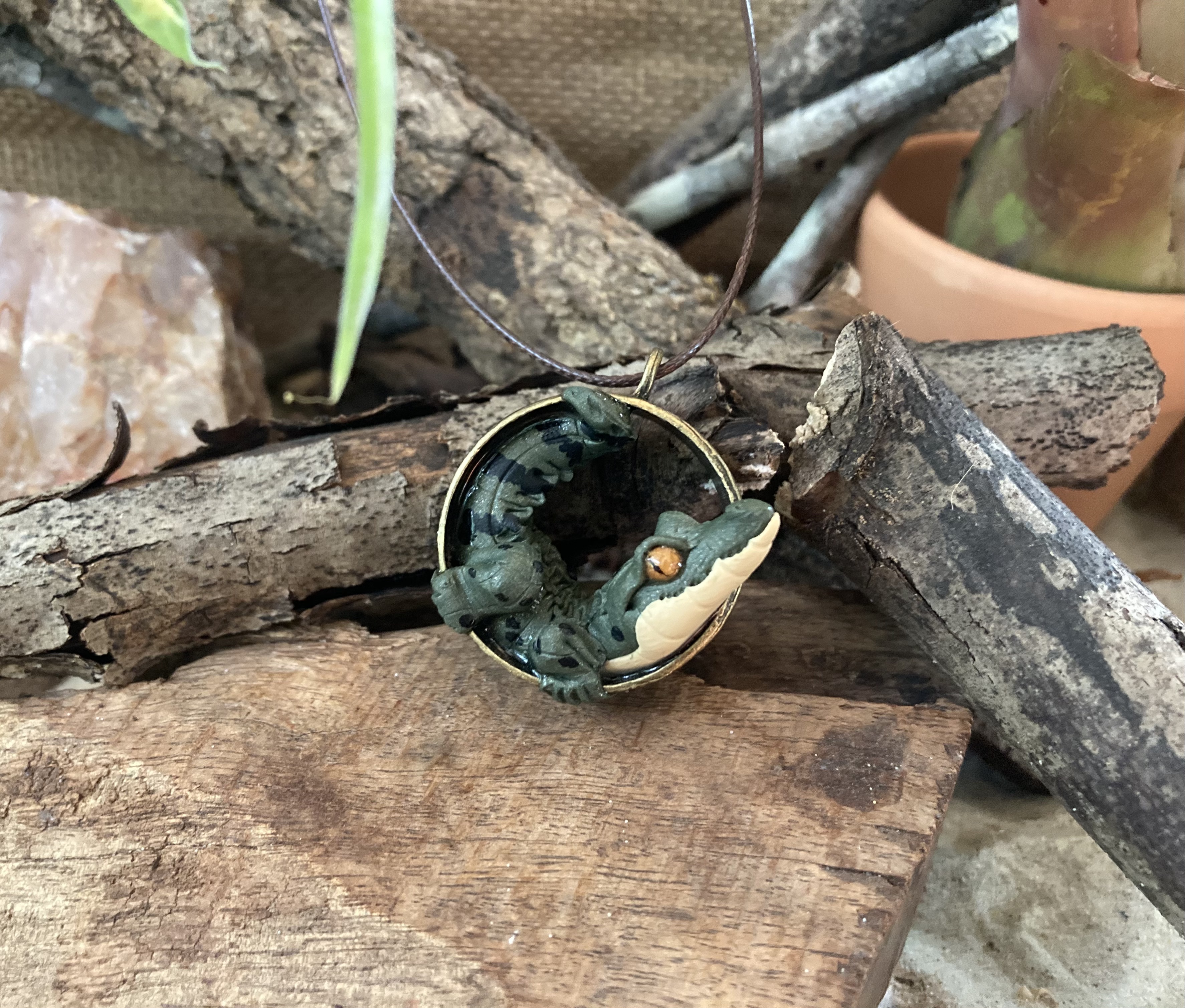 Saltwater Crocodile Pendant Necklace