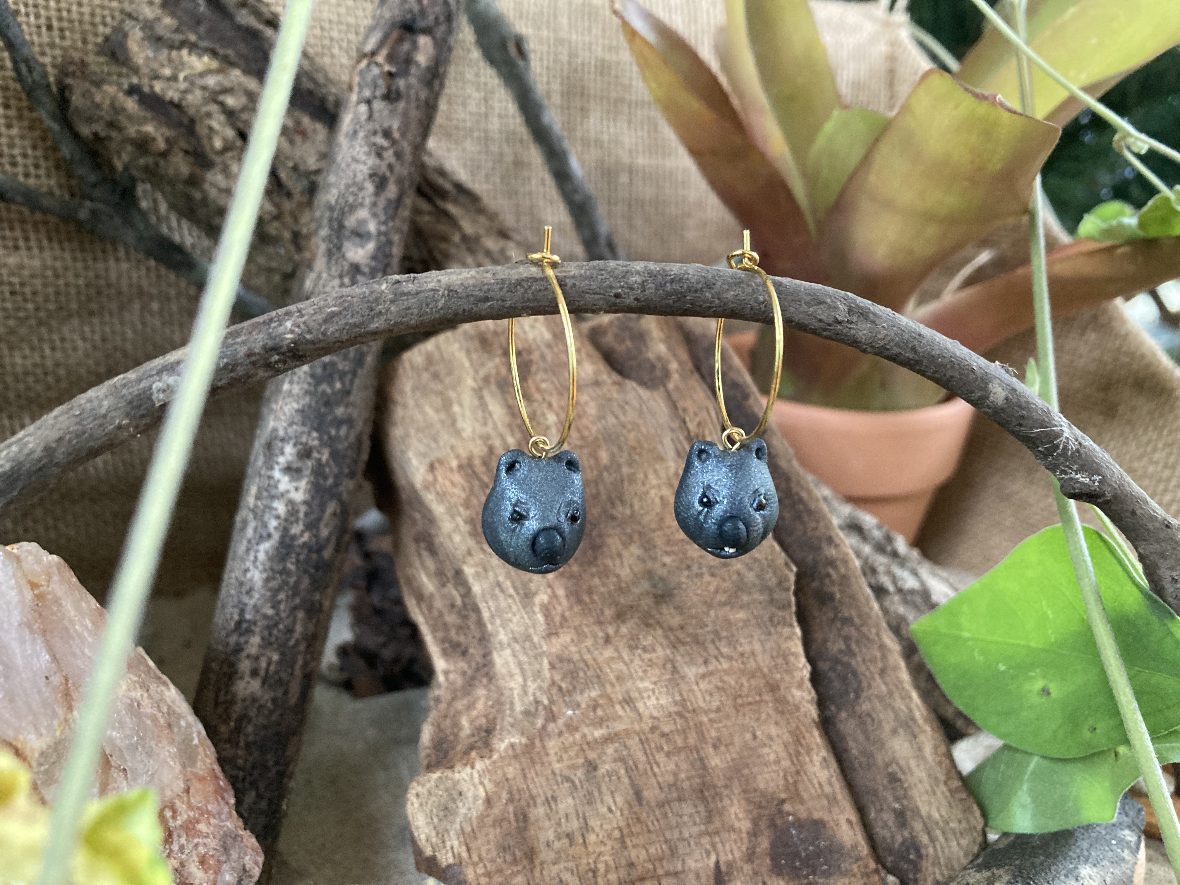 Common Wombat Hoop Earrings