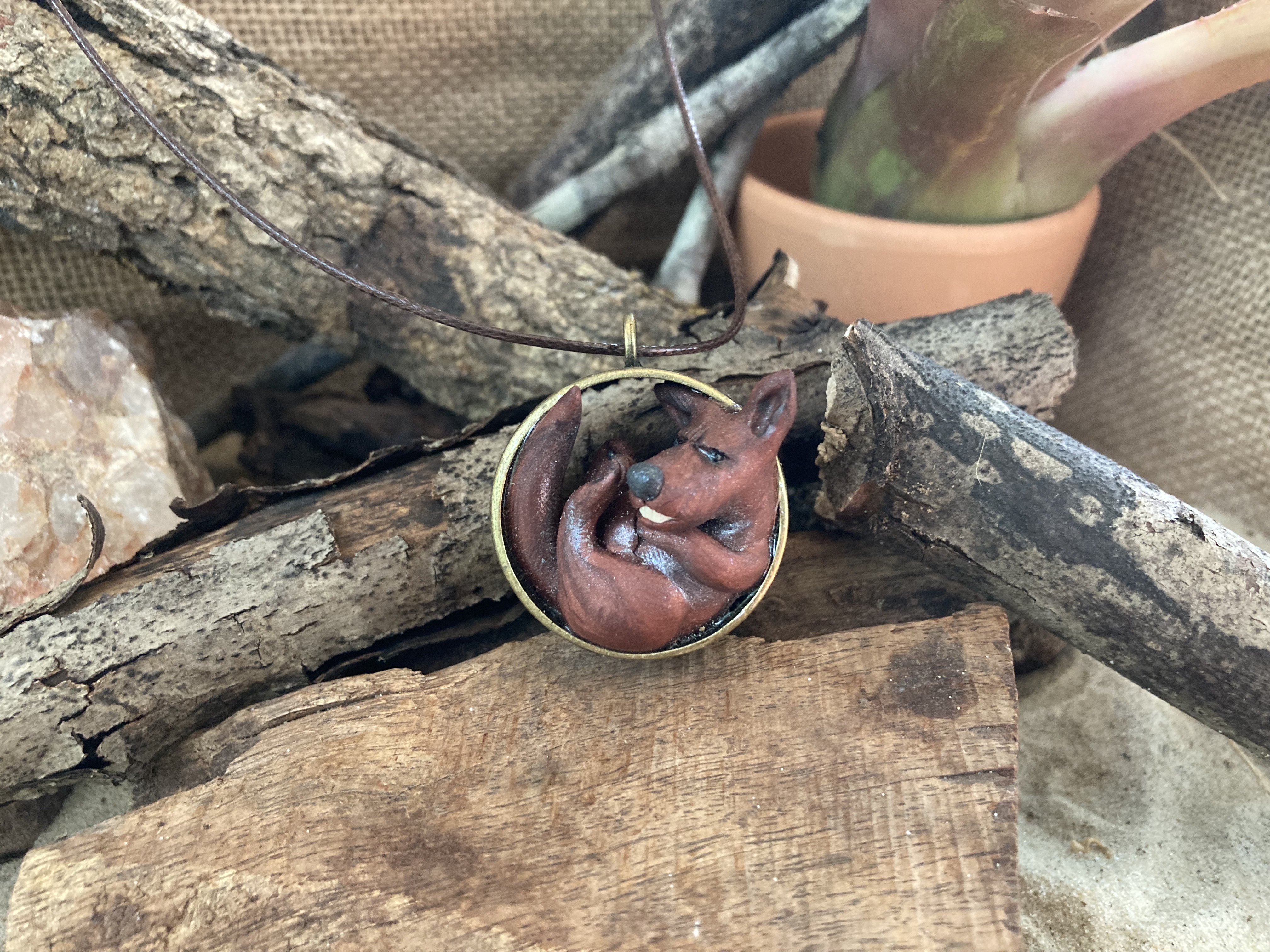 Red Kangaroo Pendant Necklace