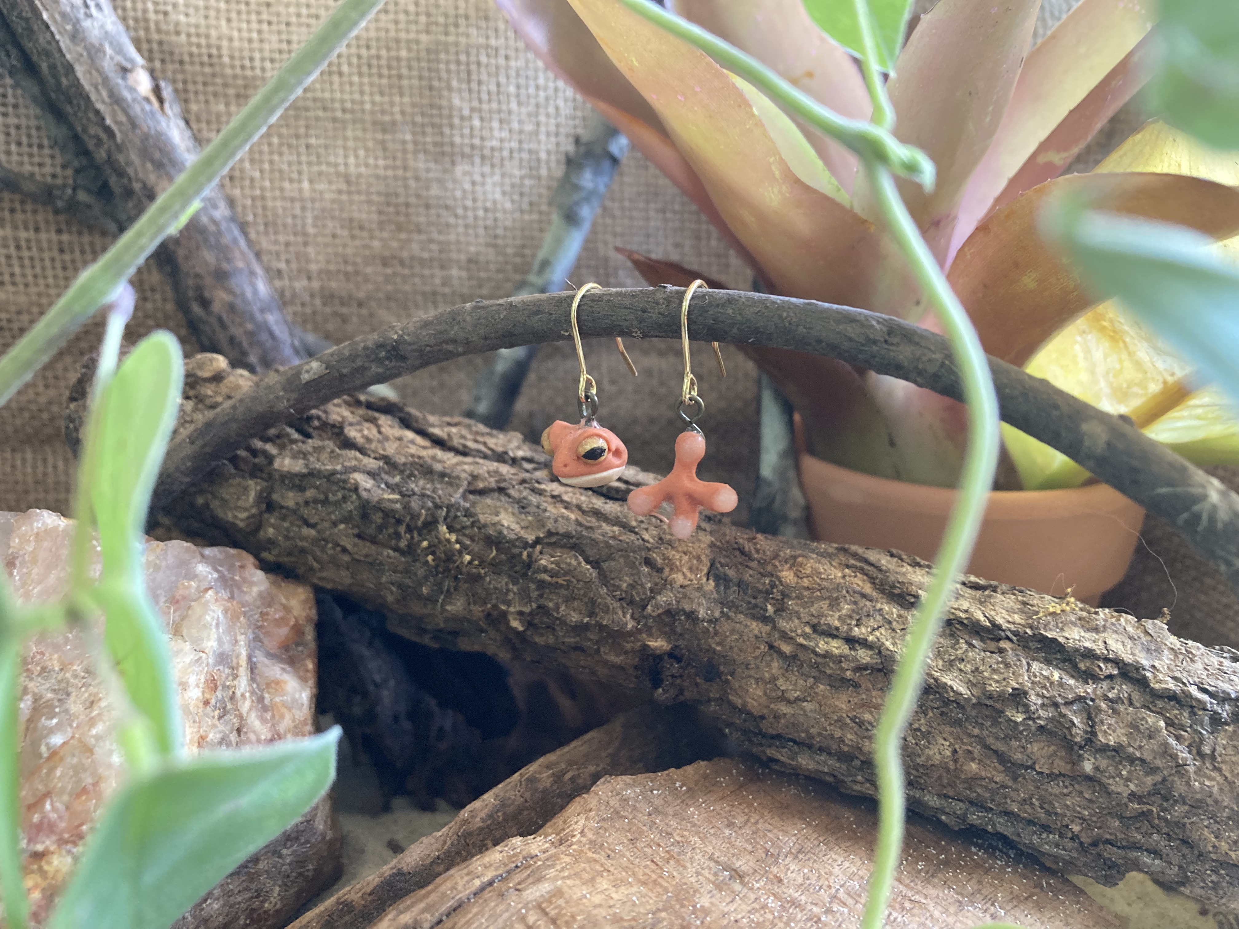 Frog Head and Hand Earrings