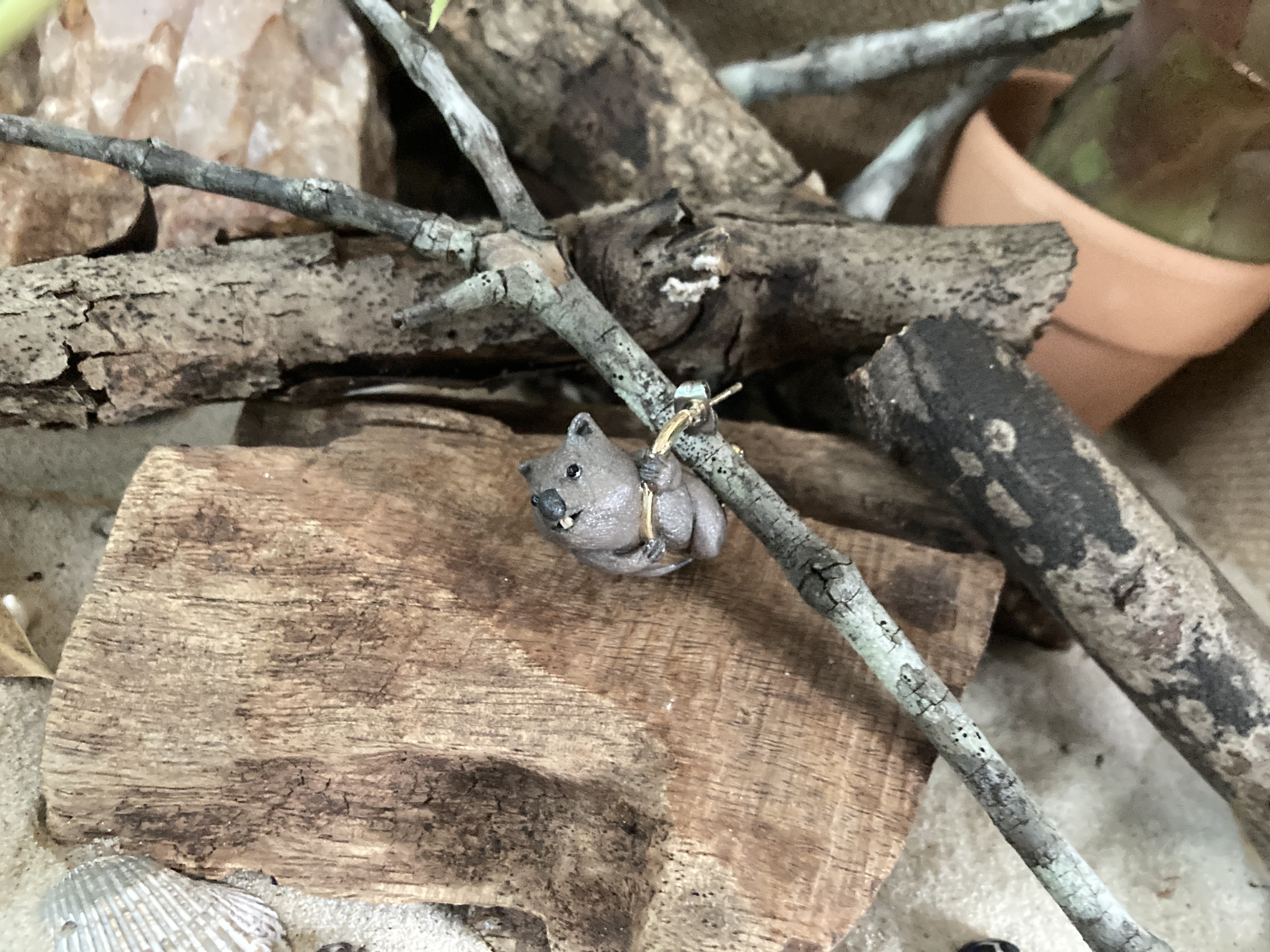 Common Wombat Hoop Earring