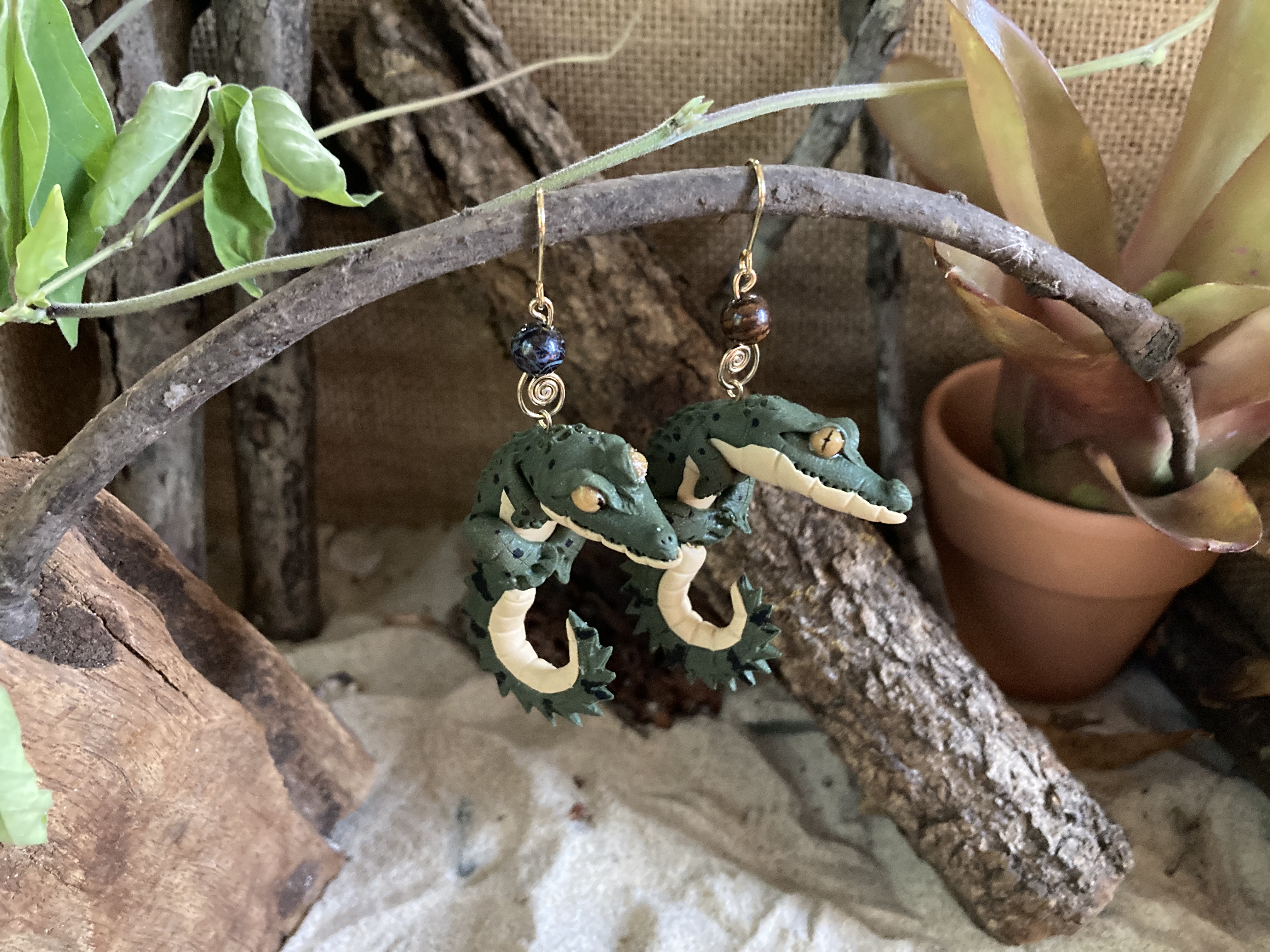 Saltwater Crocodile Earrings