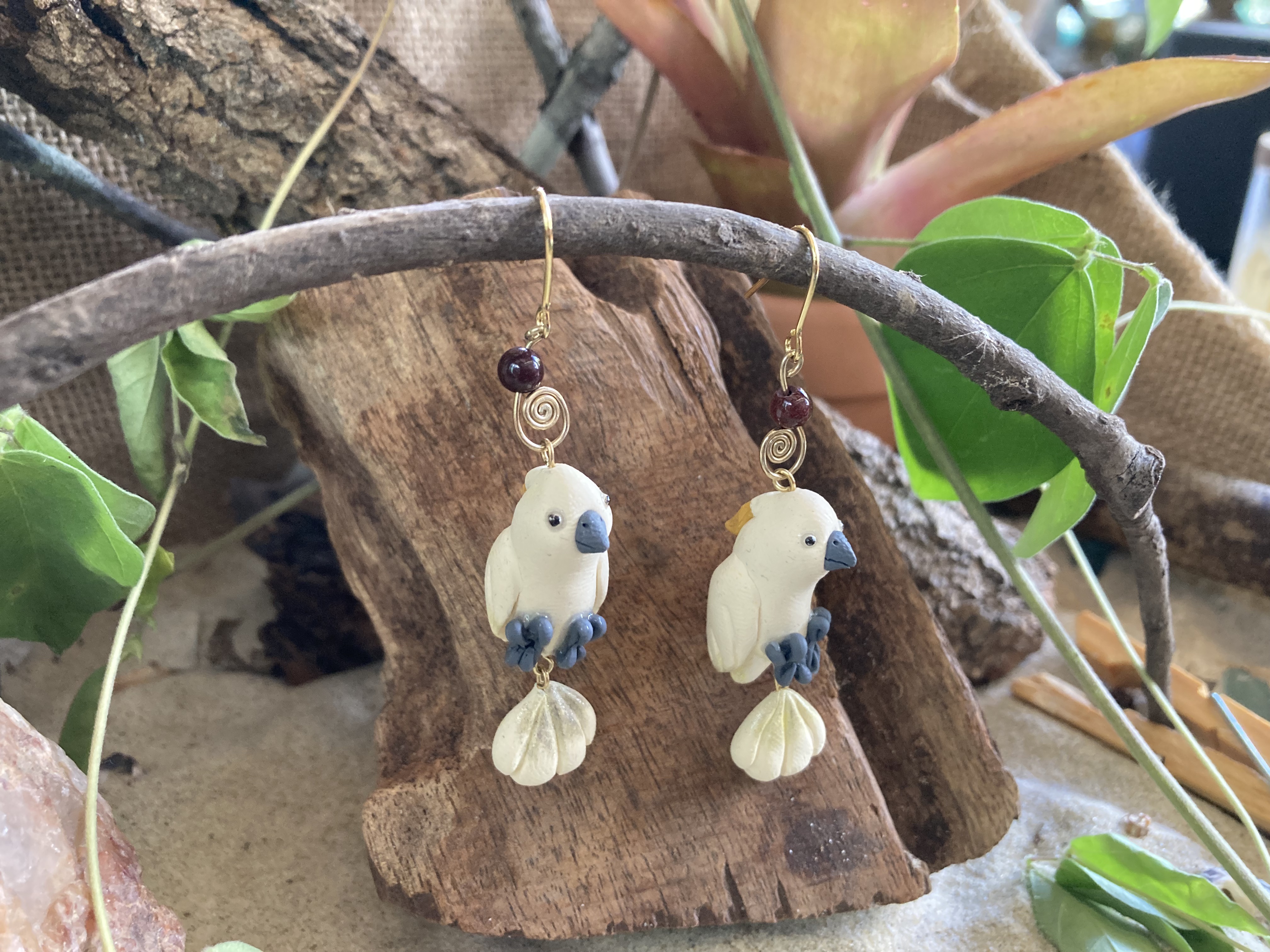 Sulphur crested Cockatoo Earrings