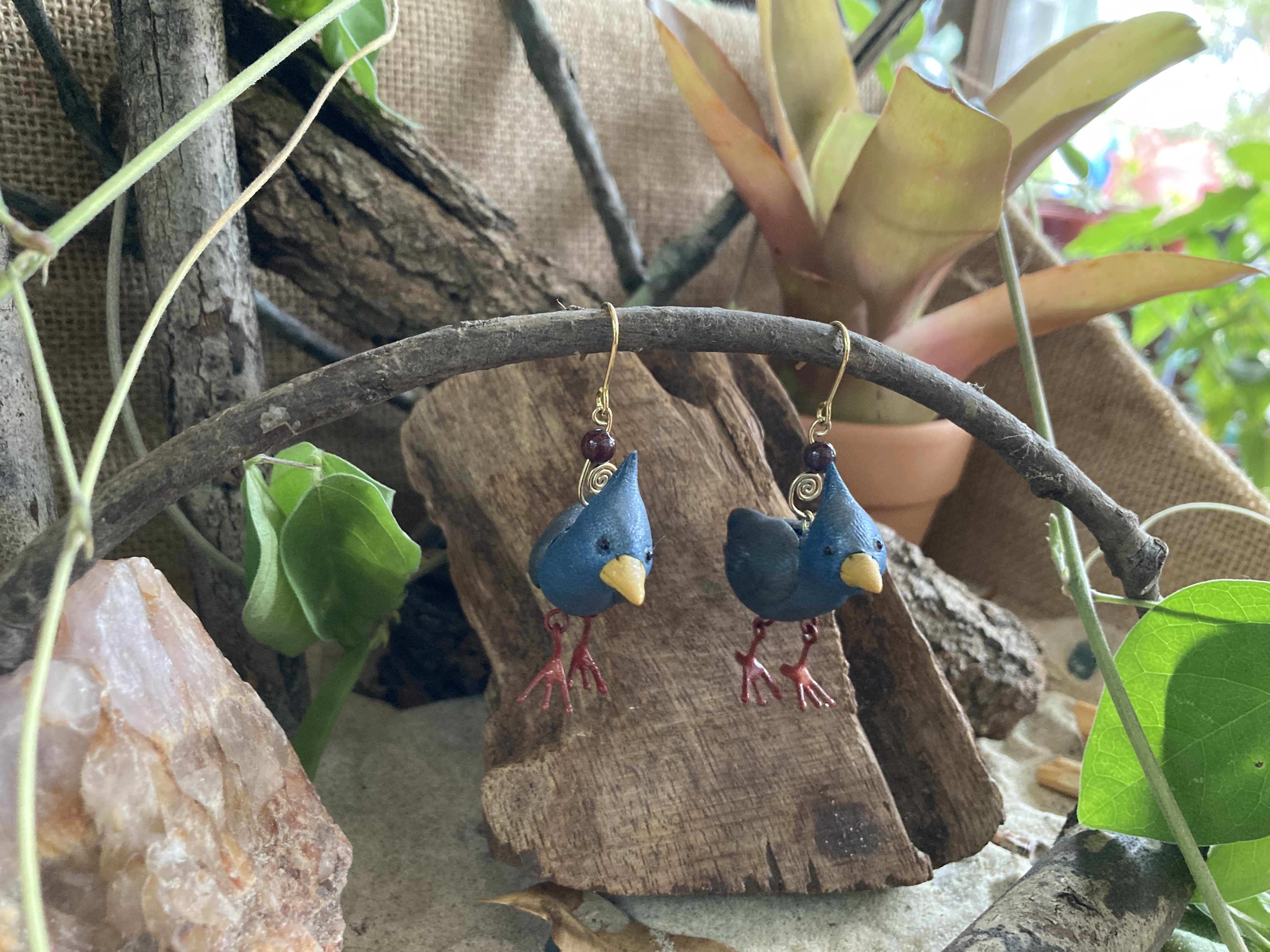 Orange Footed Scrubfowl Earrings