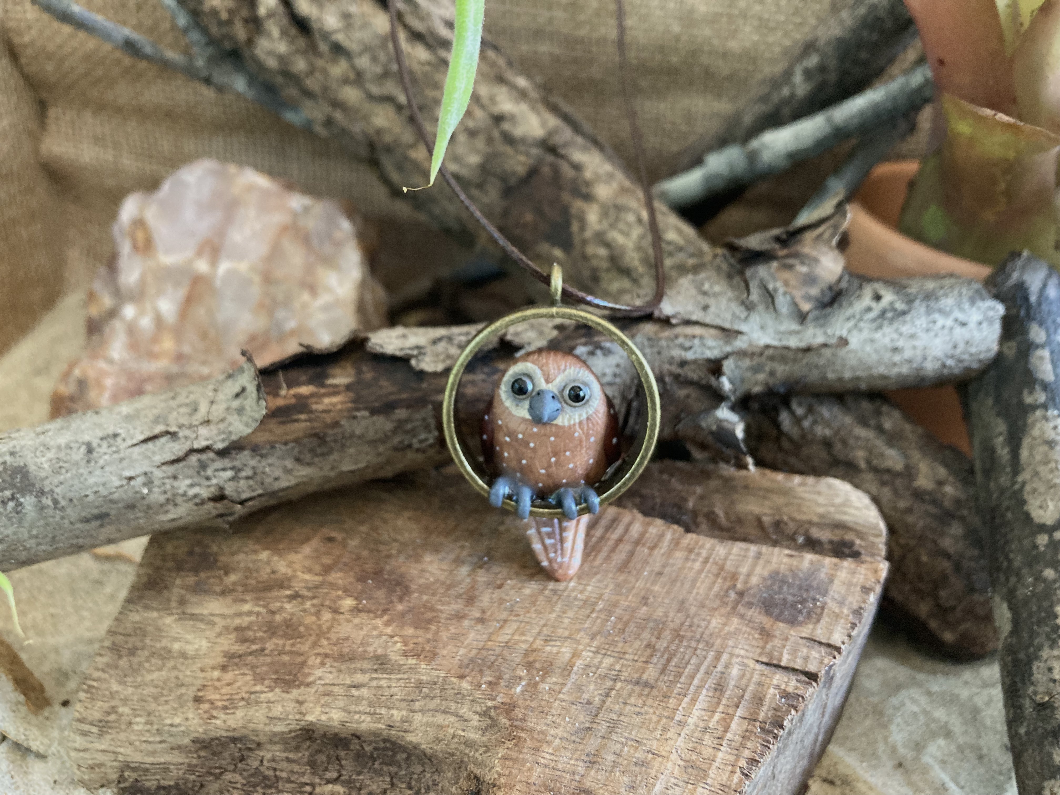 Australian Boobook Pendant Necklace