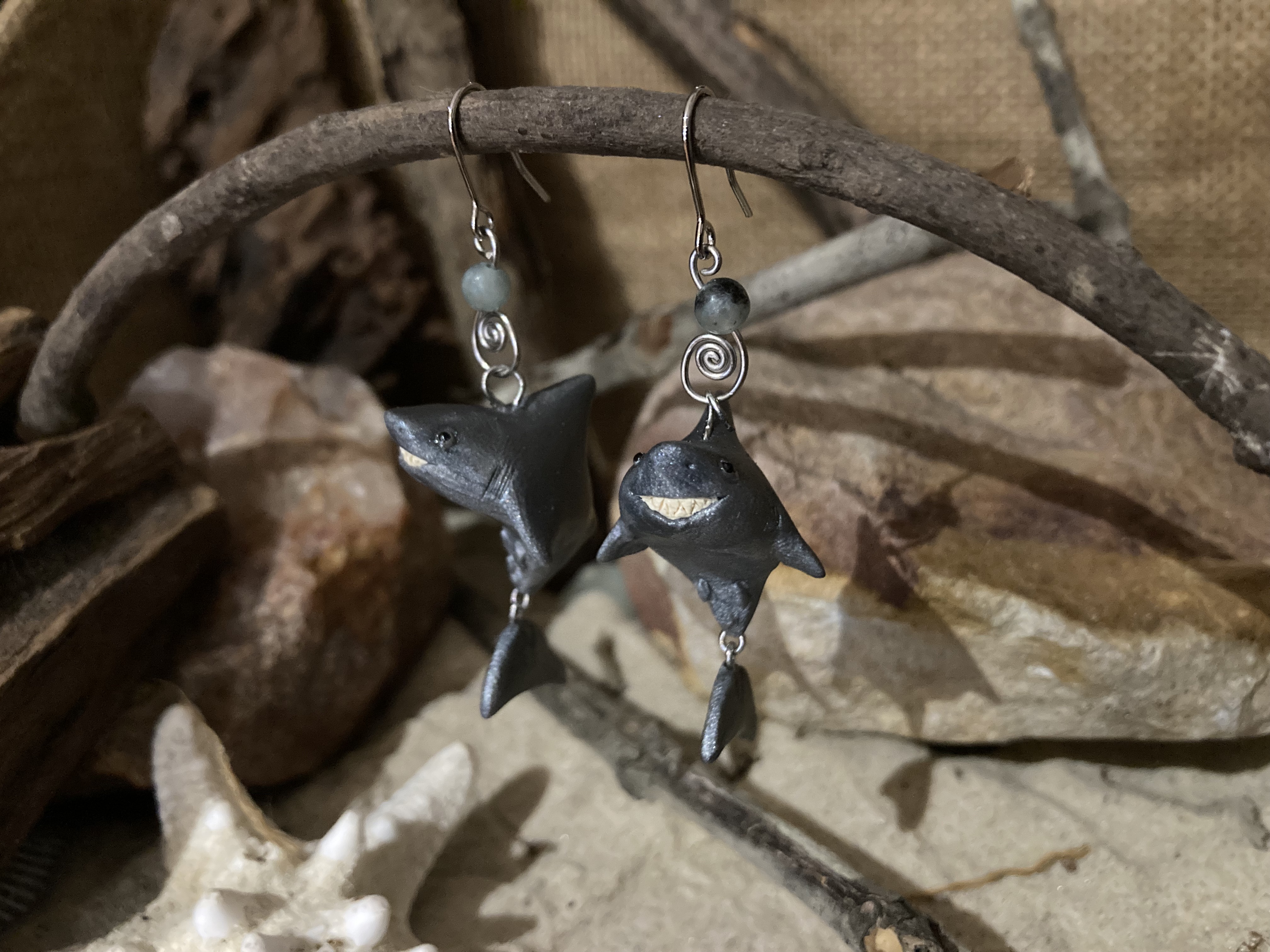 Great White Shark Earrings