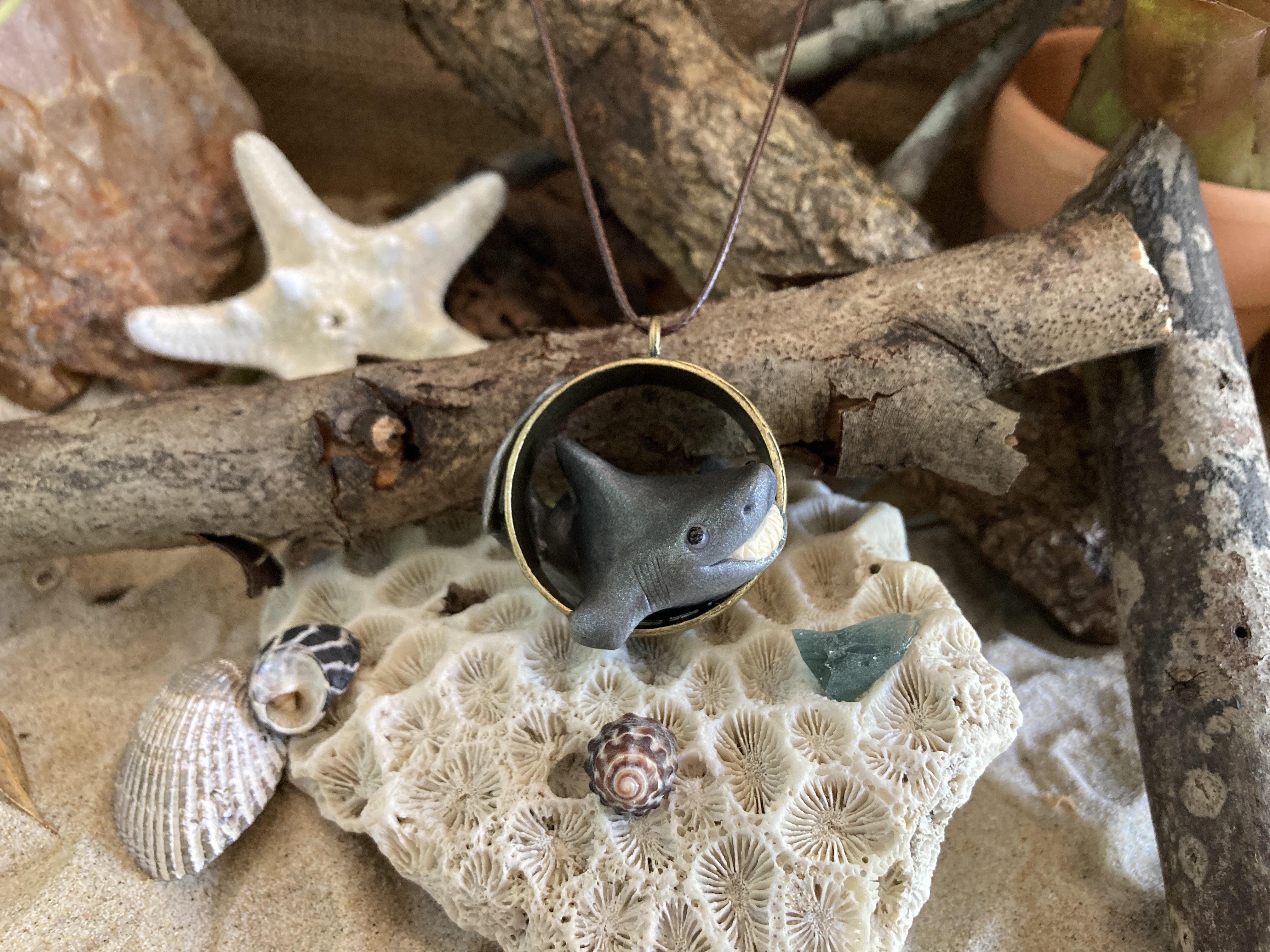 Great White Shark Pendant Necklace