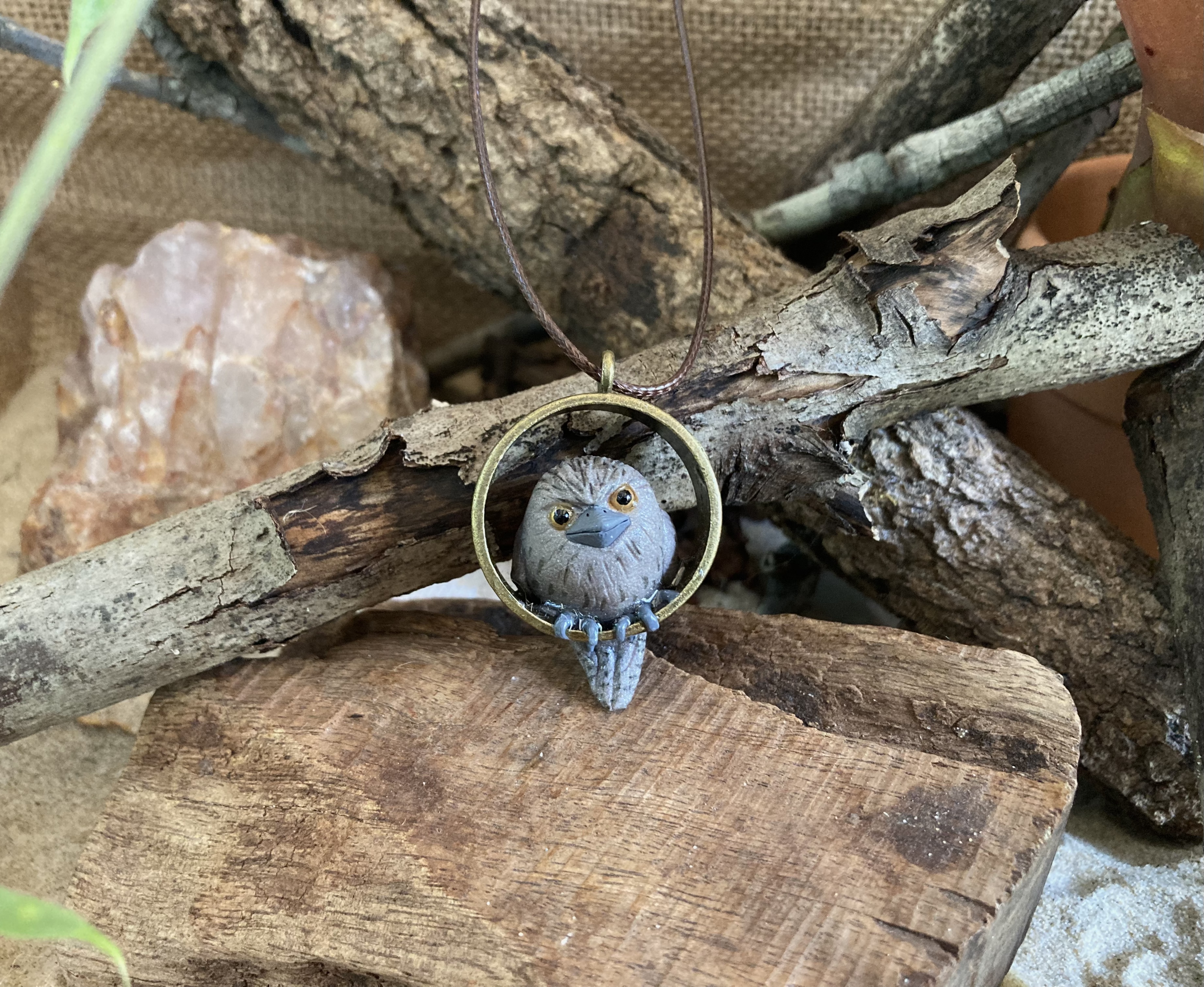 Tawny Frogmouth Pendant Necklace