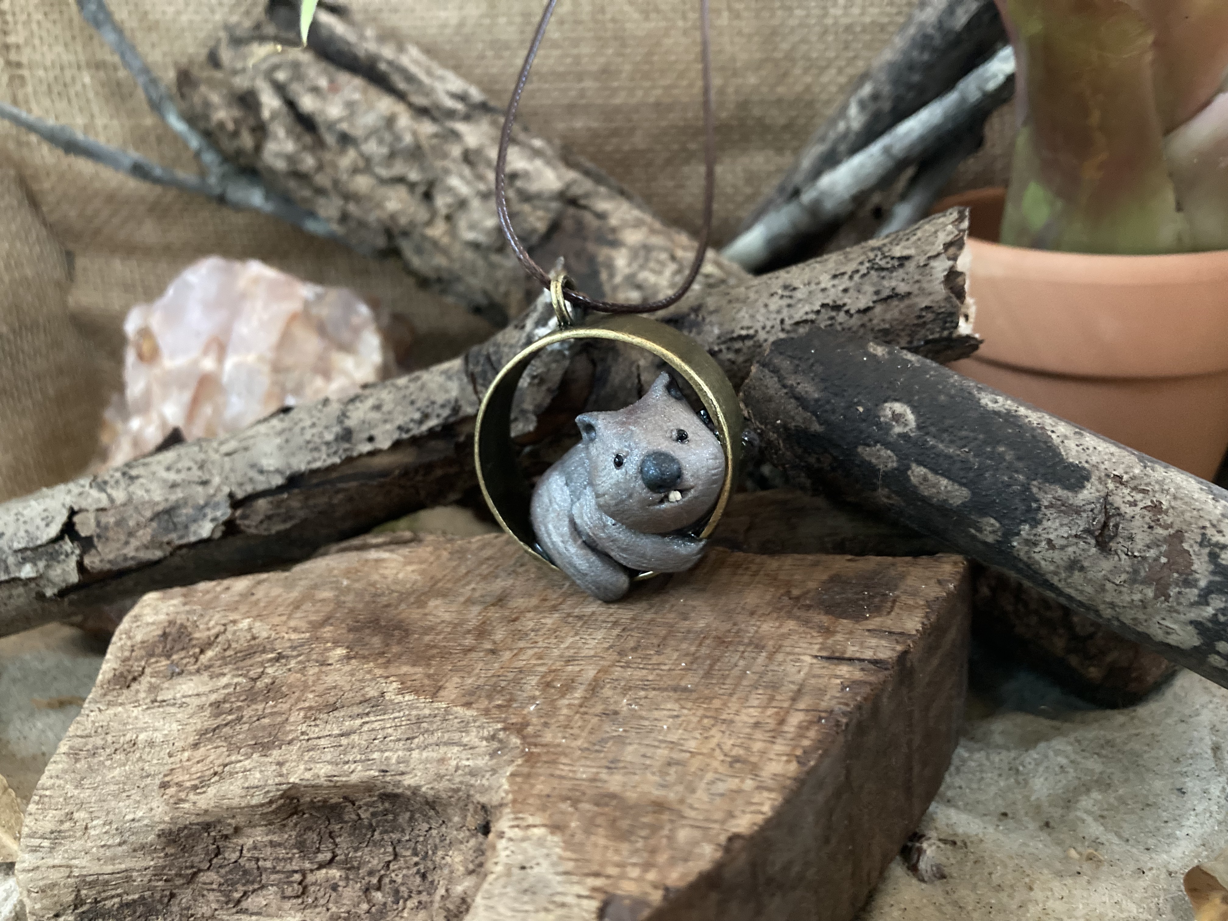 Common Wombat Pendant Necklace