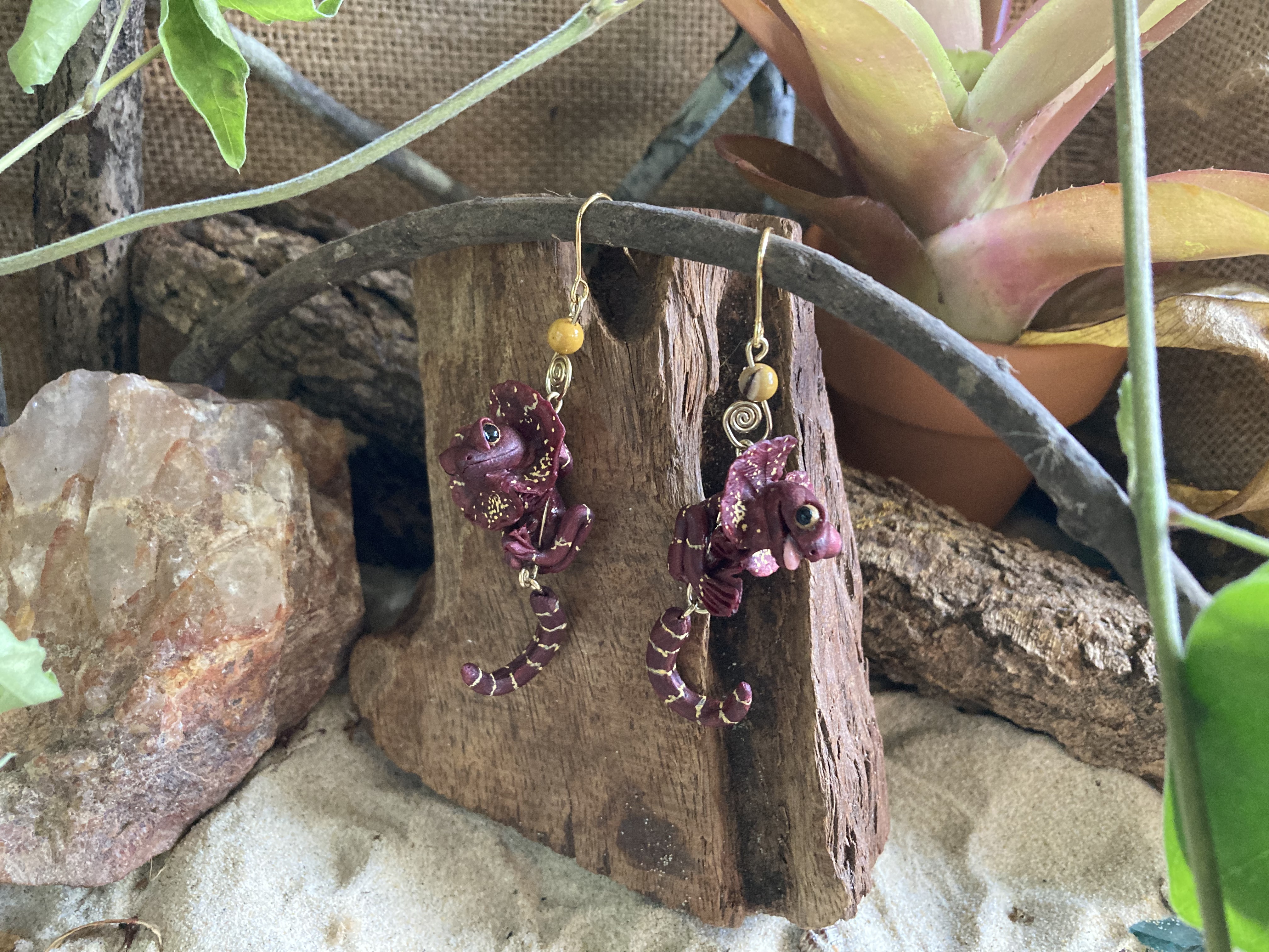 Frill neck Lizard Earrings