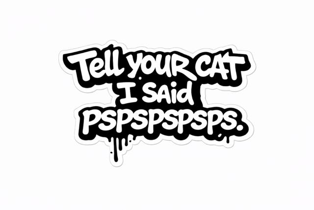 Tell Your Cat I Said PSPSPSPS Vinyl Sticker