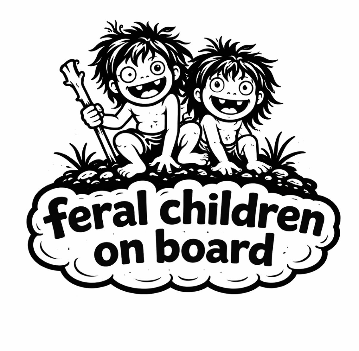 Feral Children On Board Vinyl Sticker