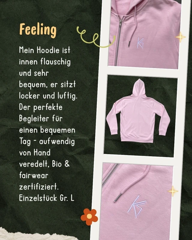 Organic Cotton Hoodie Pink organic and sustainable