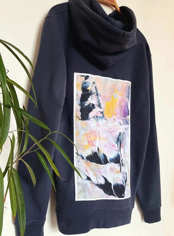 Seashell Abstract Art Hoodie XL organic and fairwear