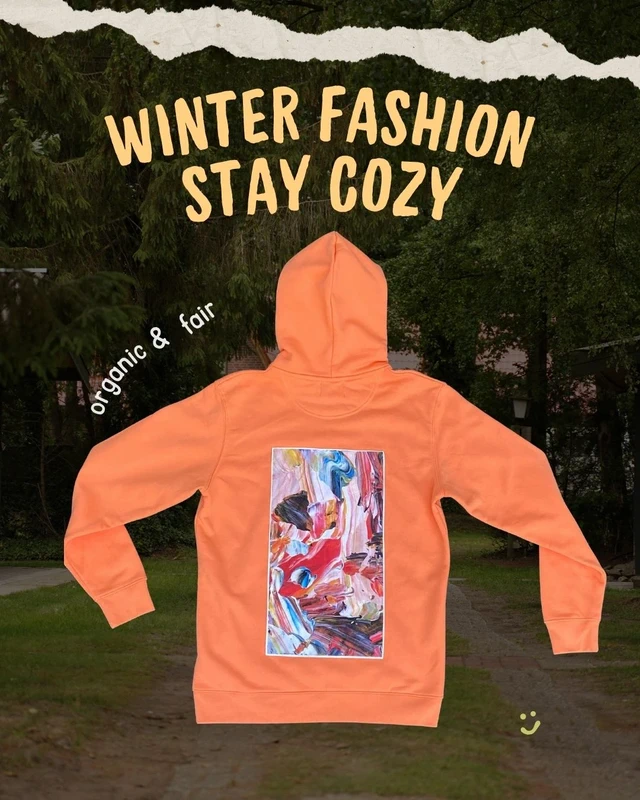 Colorful Abstract Art Hoodie L organic an fairwear