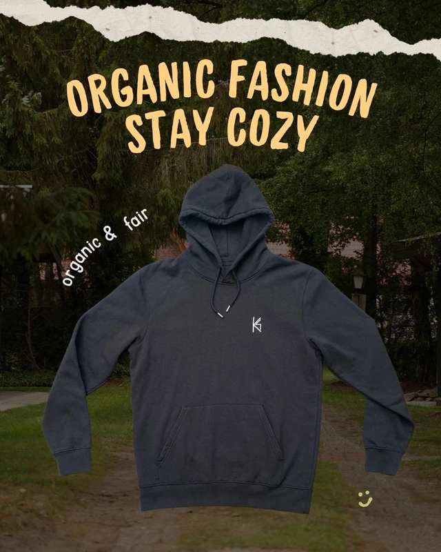 Organic Cotton Hoodie black size M organic & fairwear