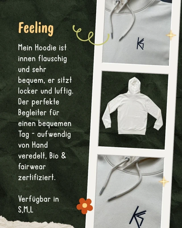 Organic Cotton Hoodie cream M organic and fairwear