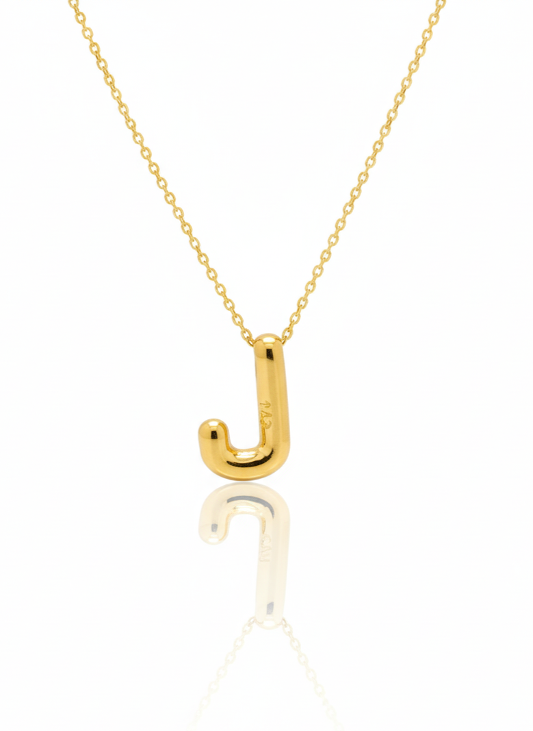 Gold Letter J Pendant Necklace