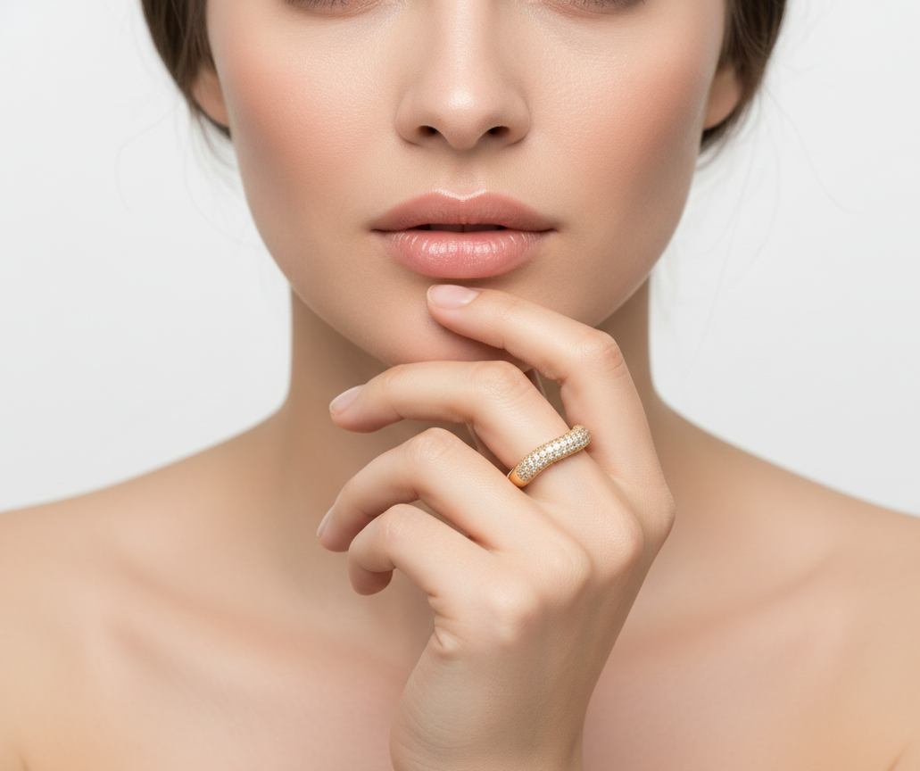 Elegant Gold Diamond Wave Ring