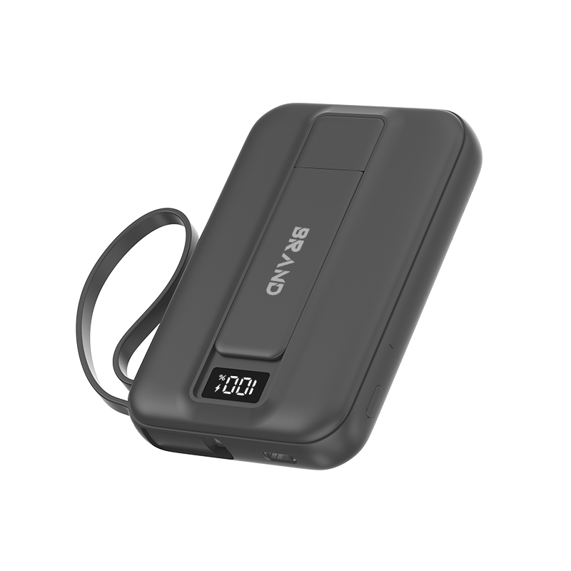 Magnetic Wireless Charging Power Bank With Built-in Cable & Kickstand PY019