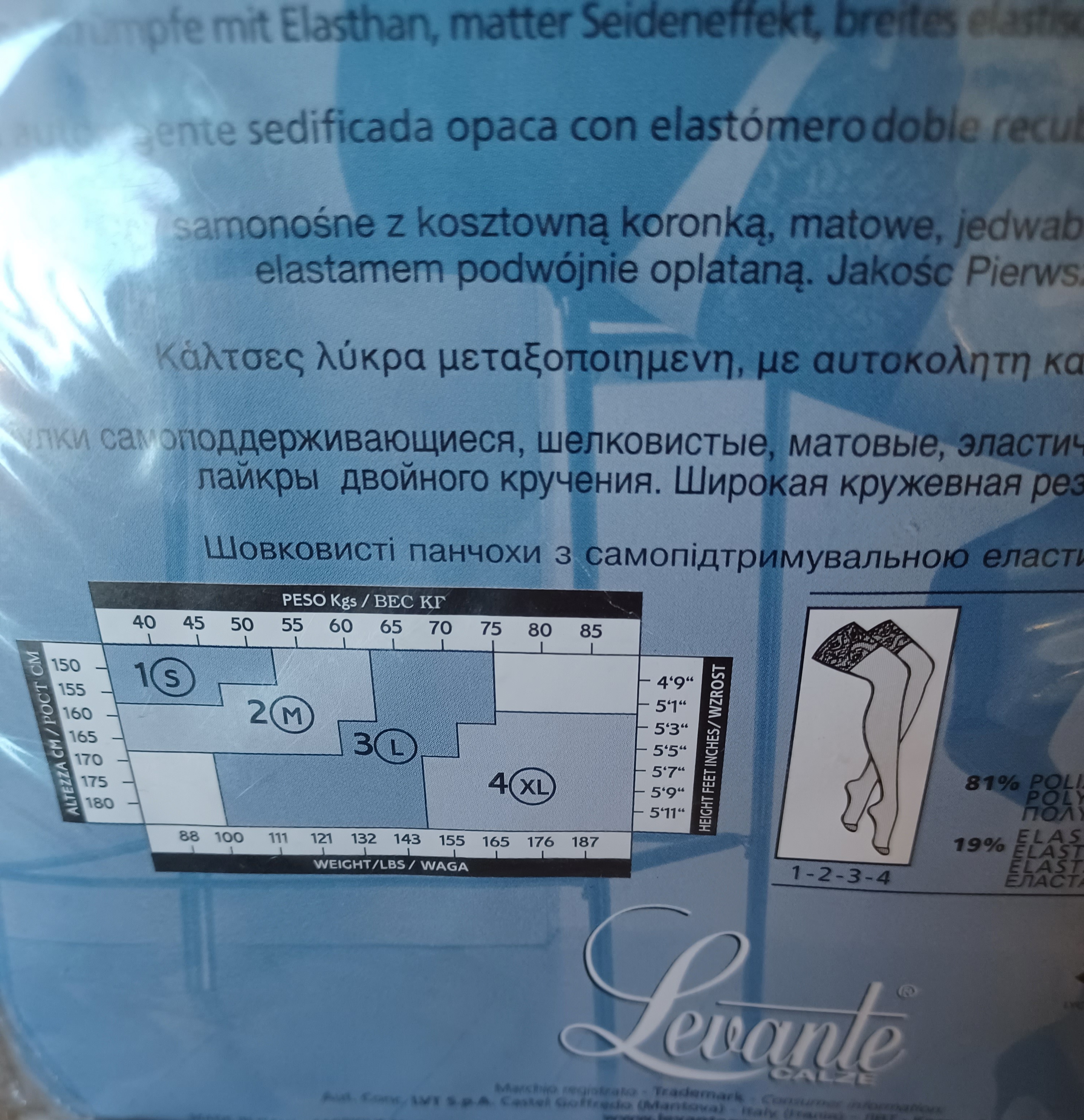 Bas autofixants Vanità 15 den couleur chair doré taille 2