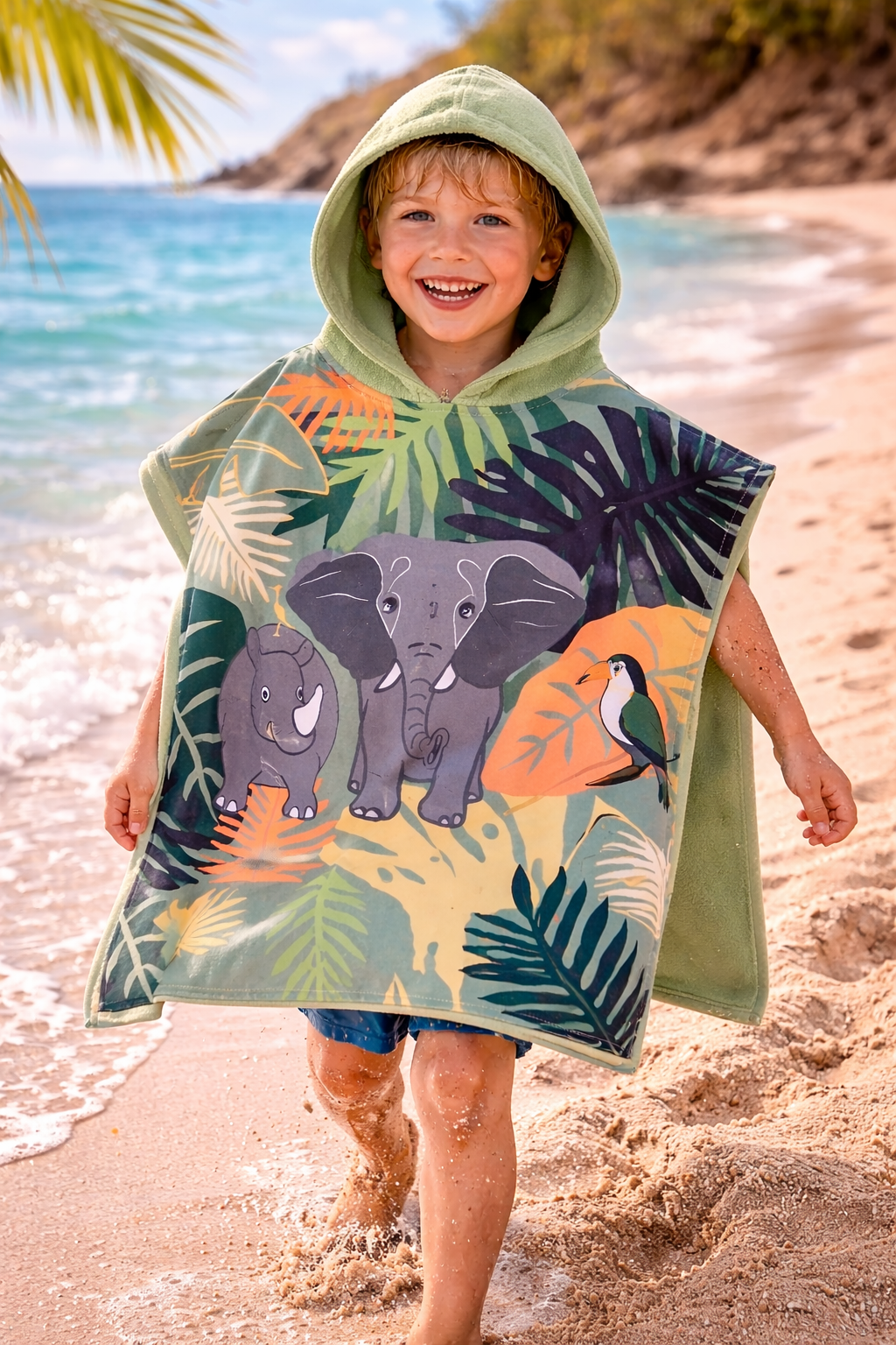 Poncho de bain Enfant Éléphant