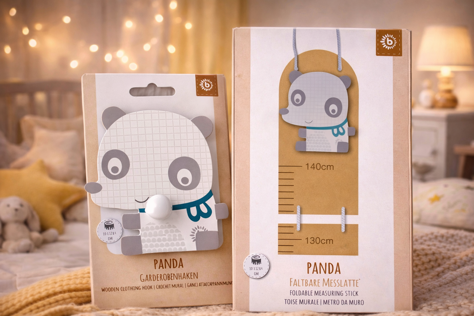 ensemble Toise murale + patère  panda