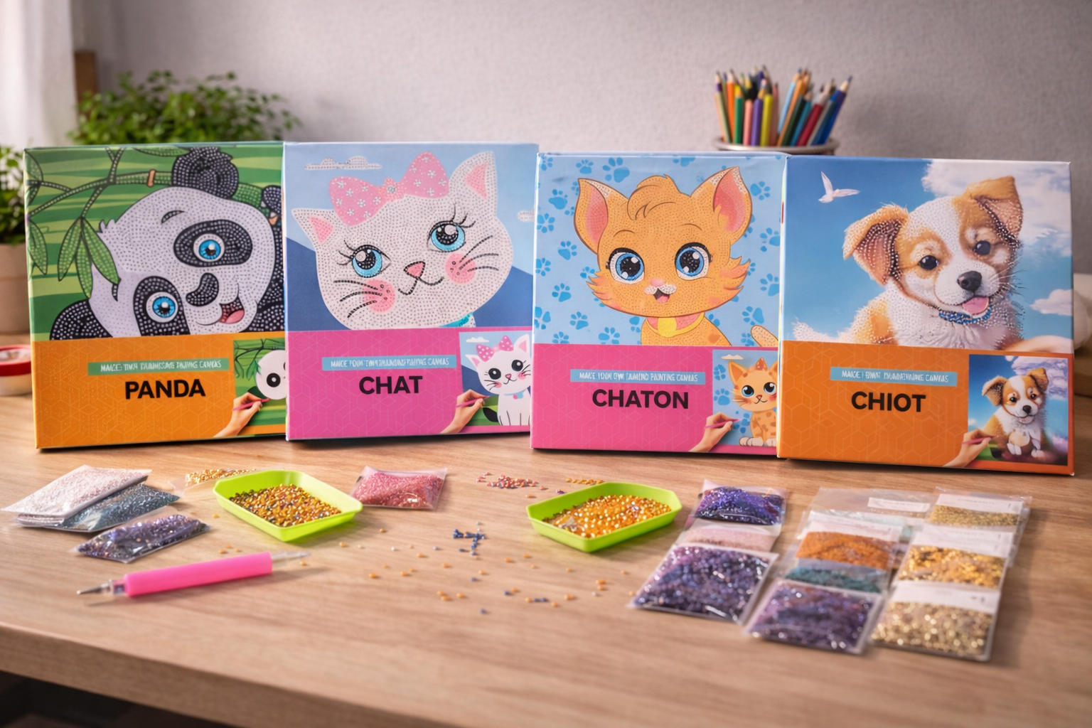 Tableau diamond painting Chat