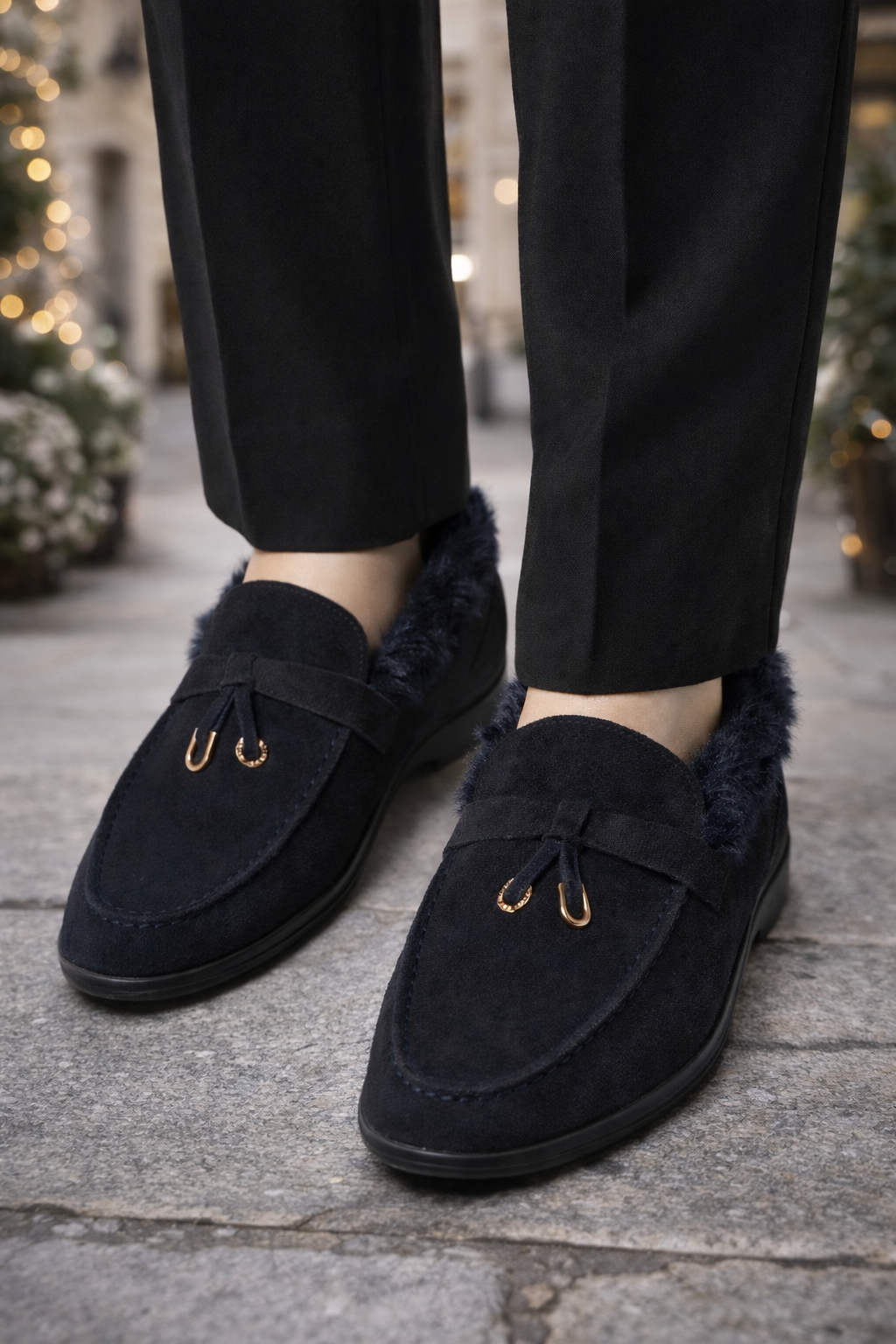 Mocassins en daim noir taille 39