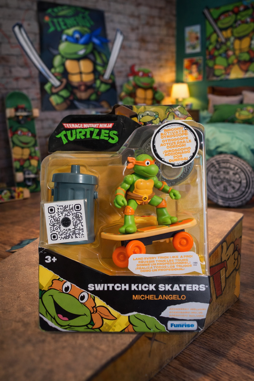 Figurine Donatello ou Michelangelo Switch Kick Skaters