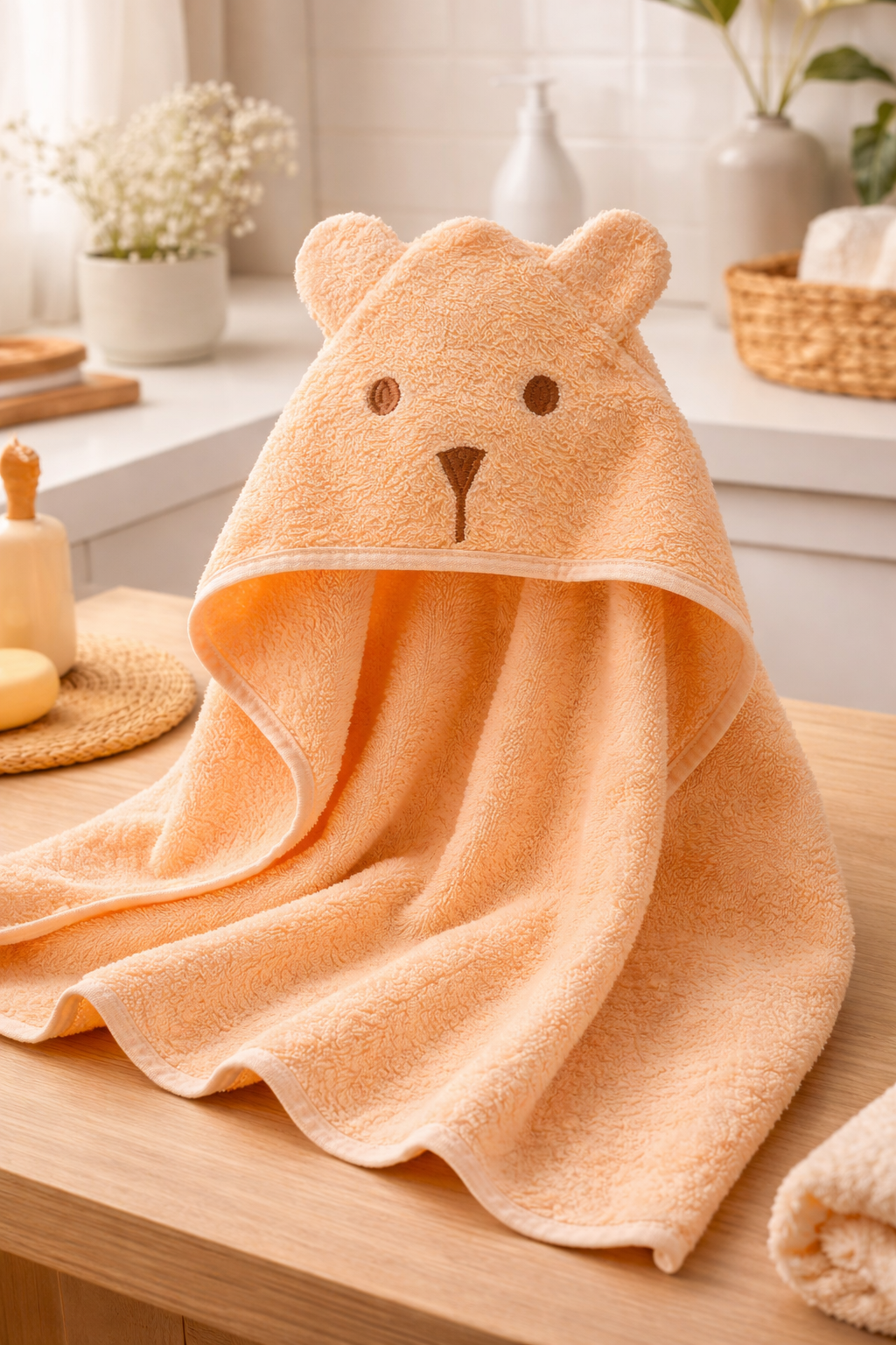 Cape de bain bébé ours