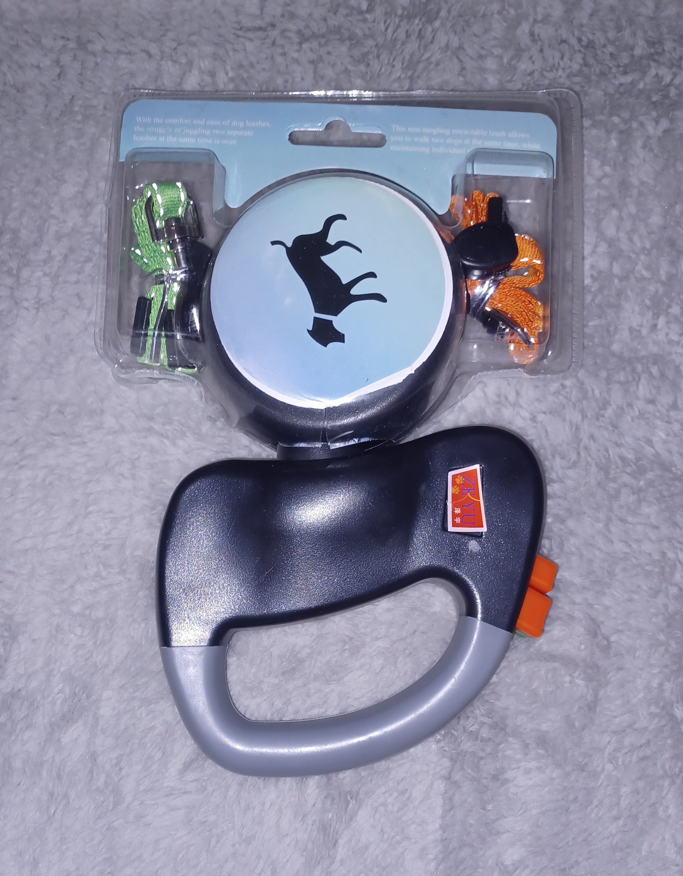 Laisse rétractable pour deux chiens