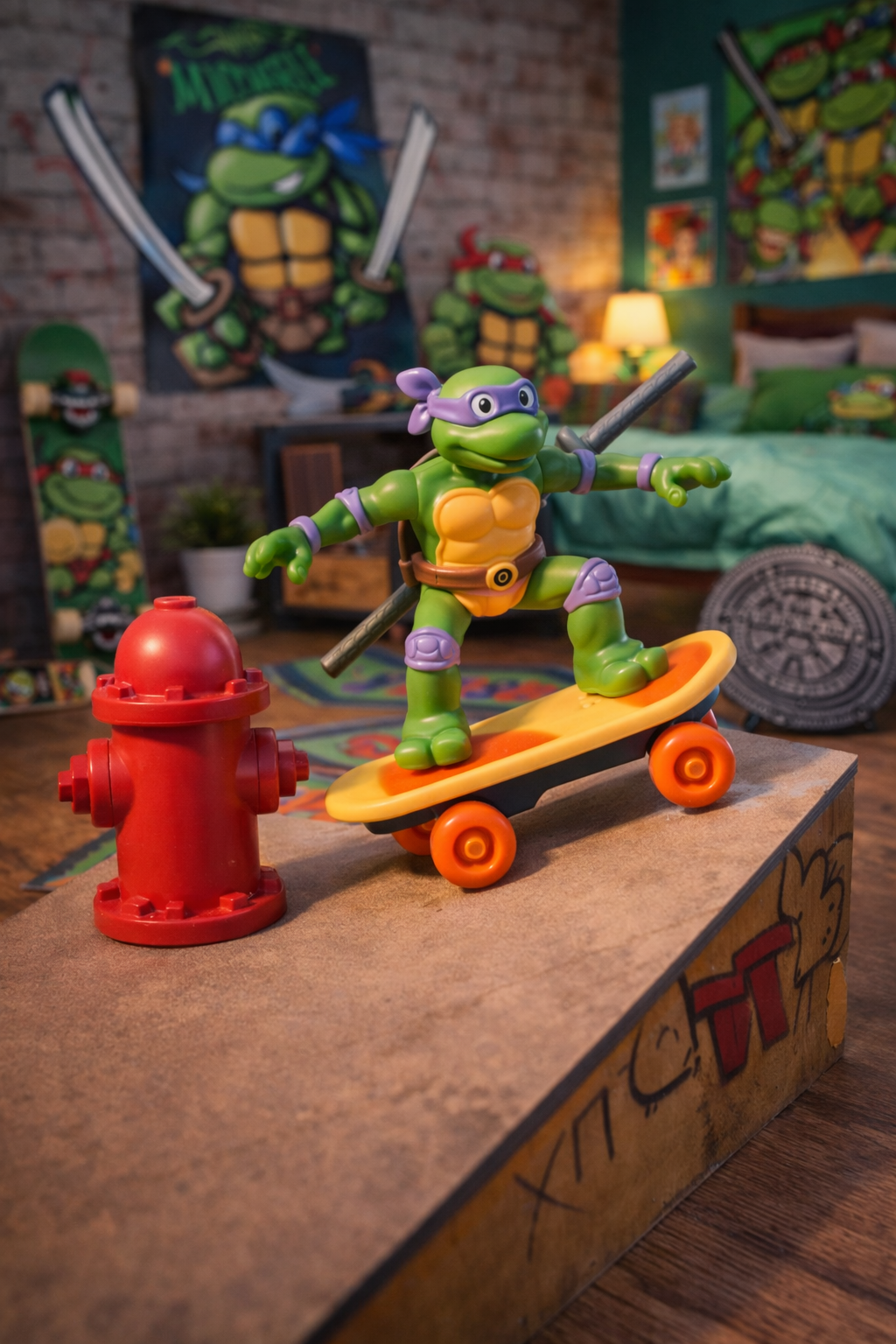 Figurine Donatello ou Michelangelo Switch Kick Skaters
