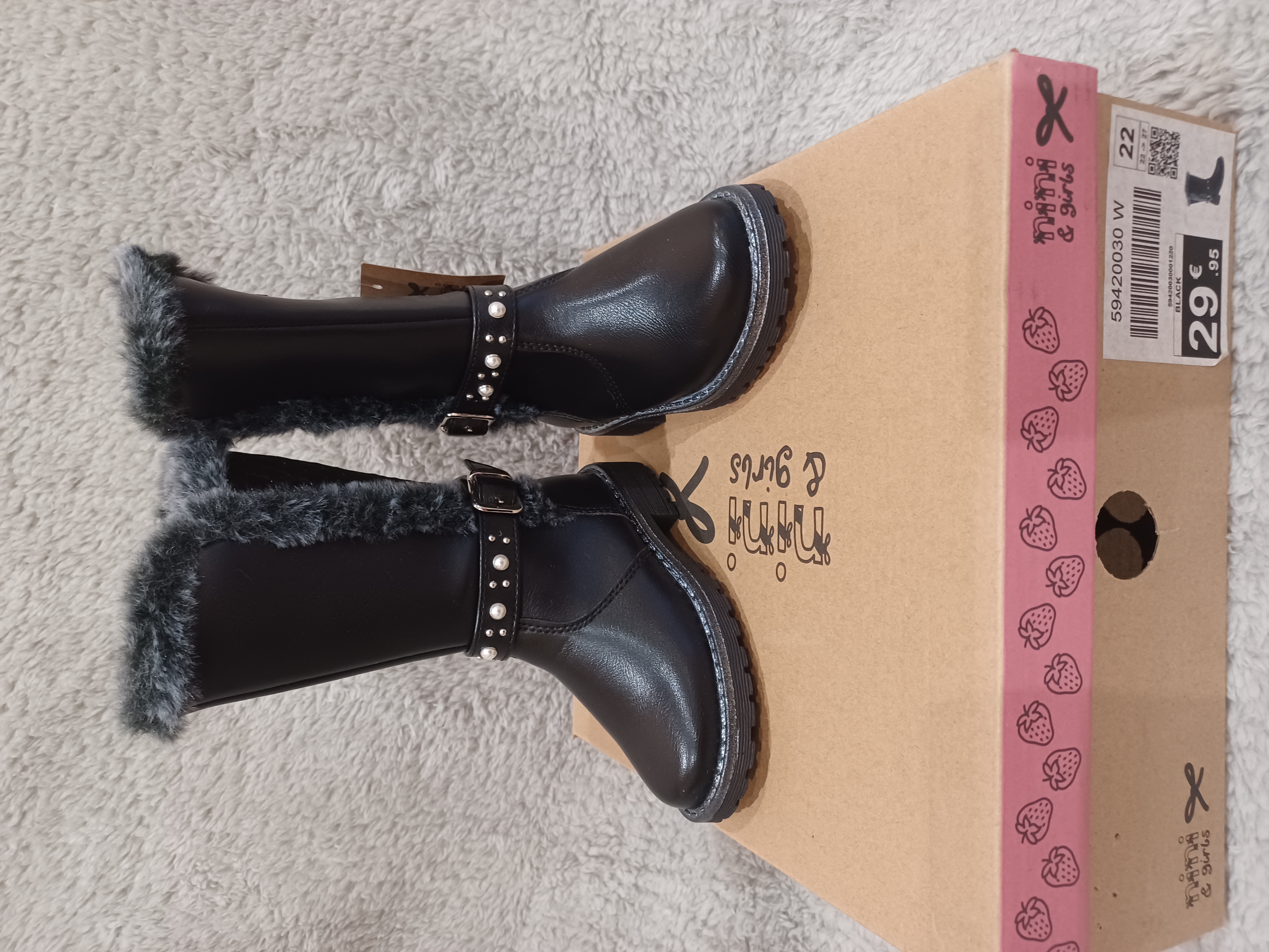 Botte d'hiver enfant en simili cuir taille 22